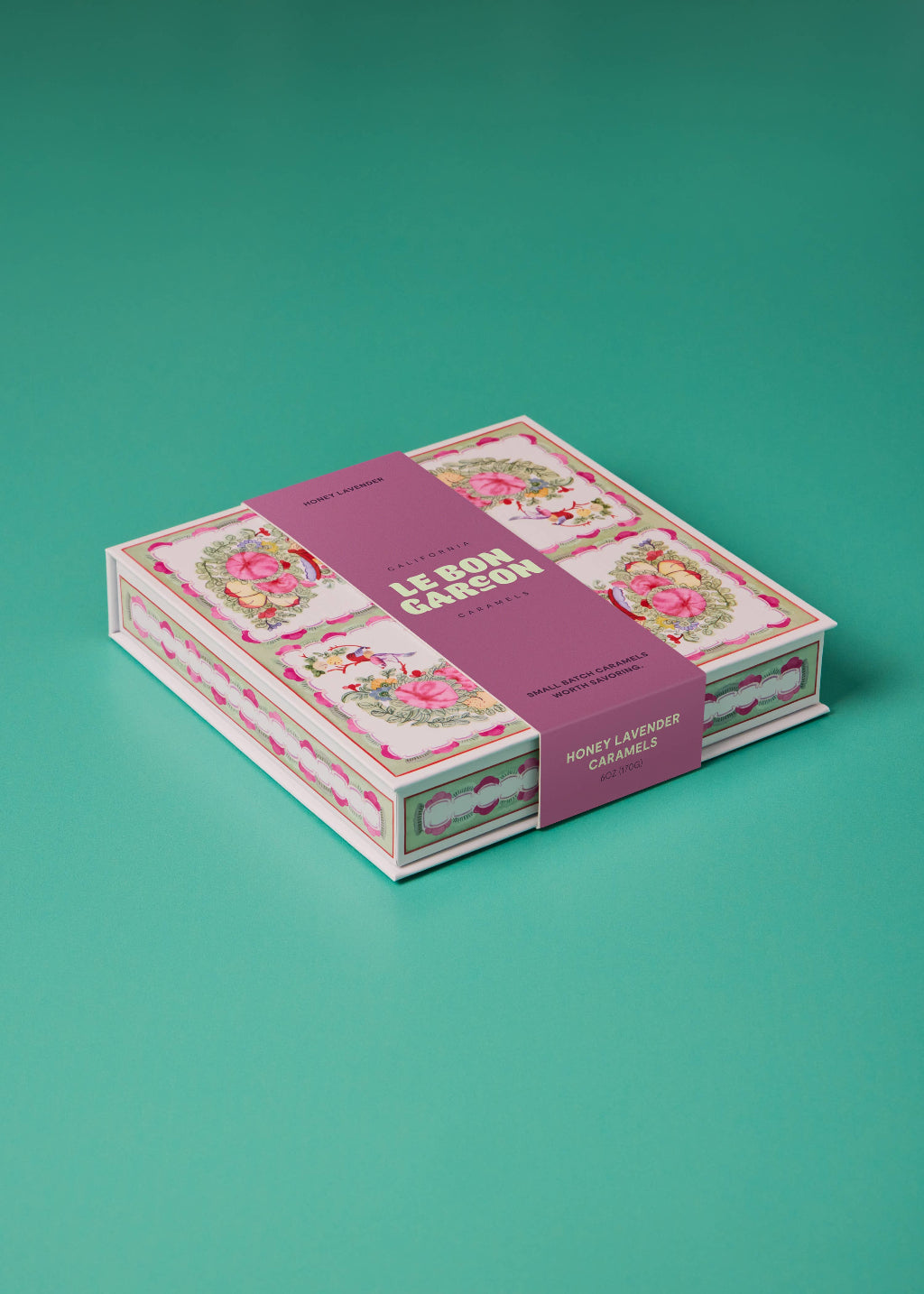 Honey Lavender Caramels| Pink Floral 6oz