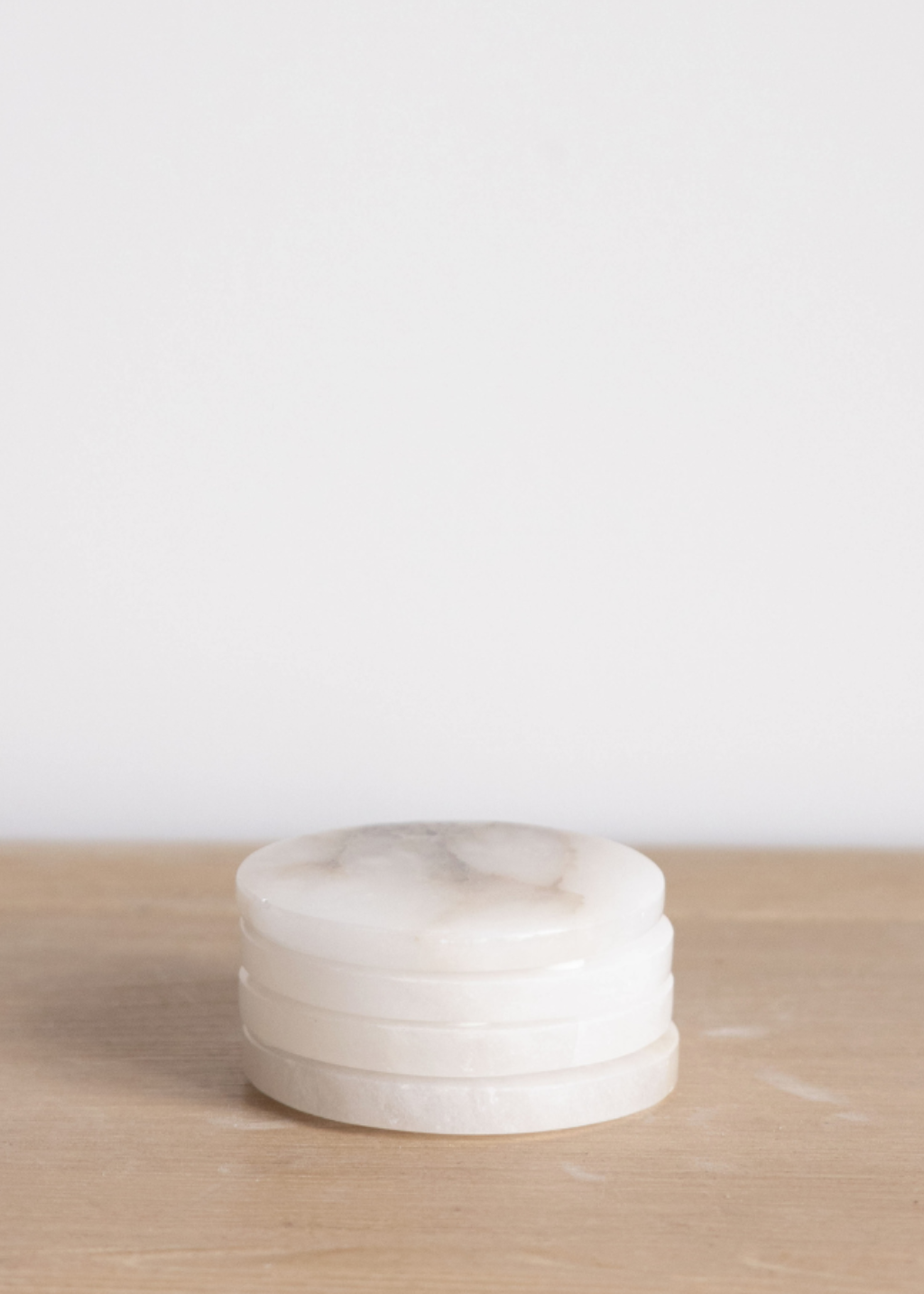White Alabaster Coaster Set