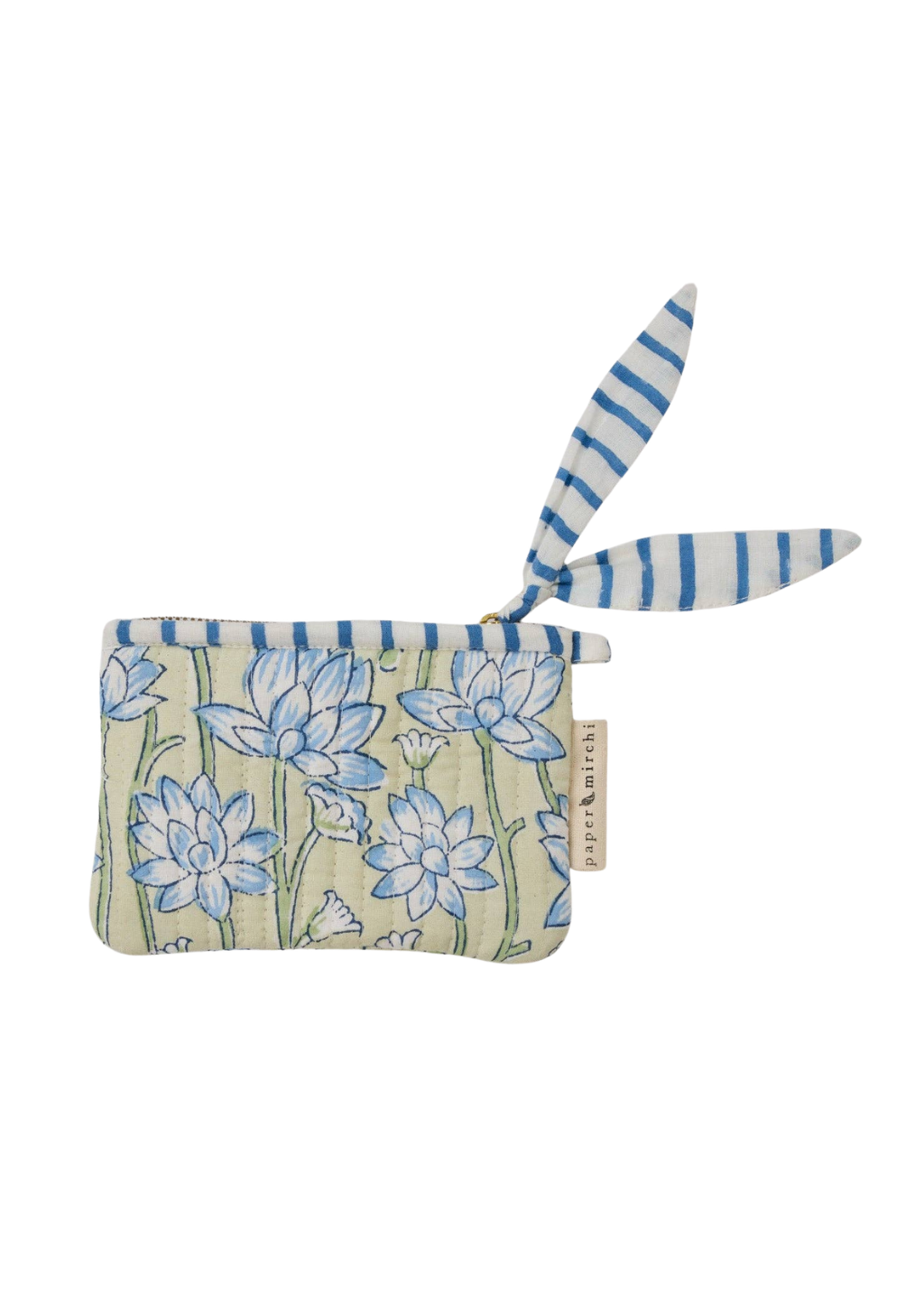Organic Cotton Zip Pouch | Lotus Indigo (S)