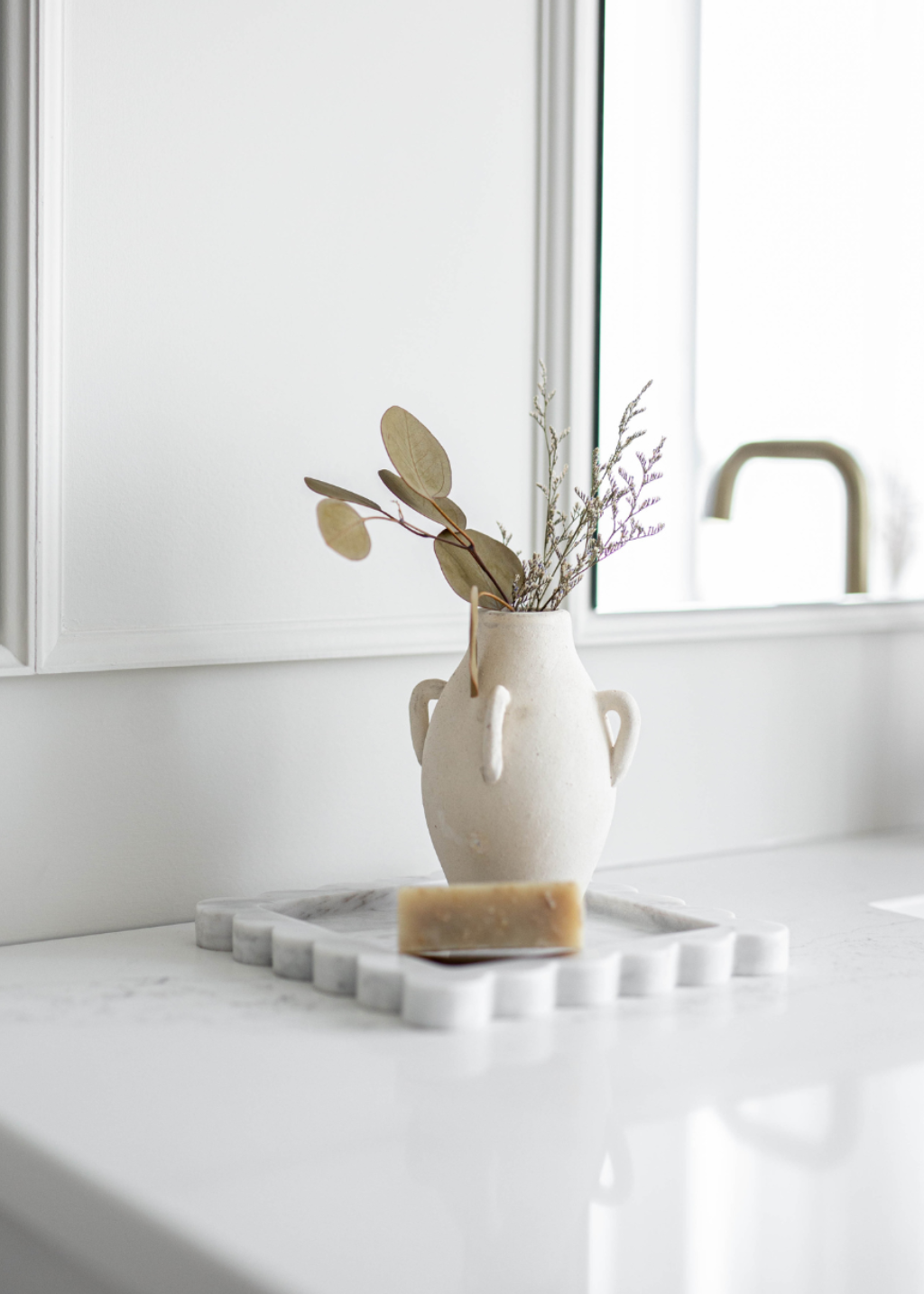White Marble Scalloped Tray