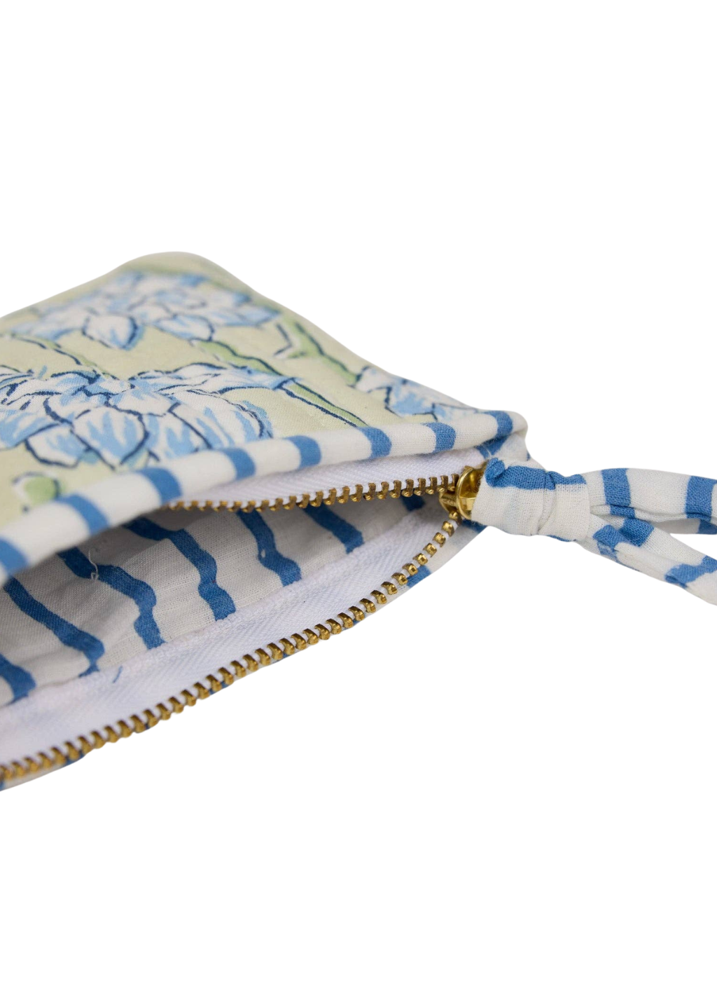 Organic Cotton Zip Pouch | Lotus Indigo (S)