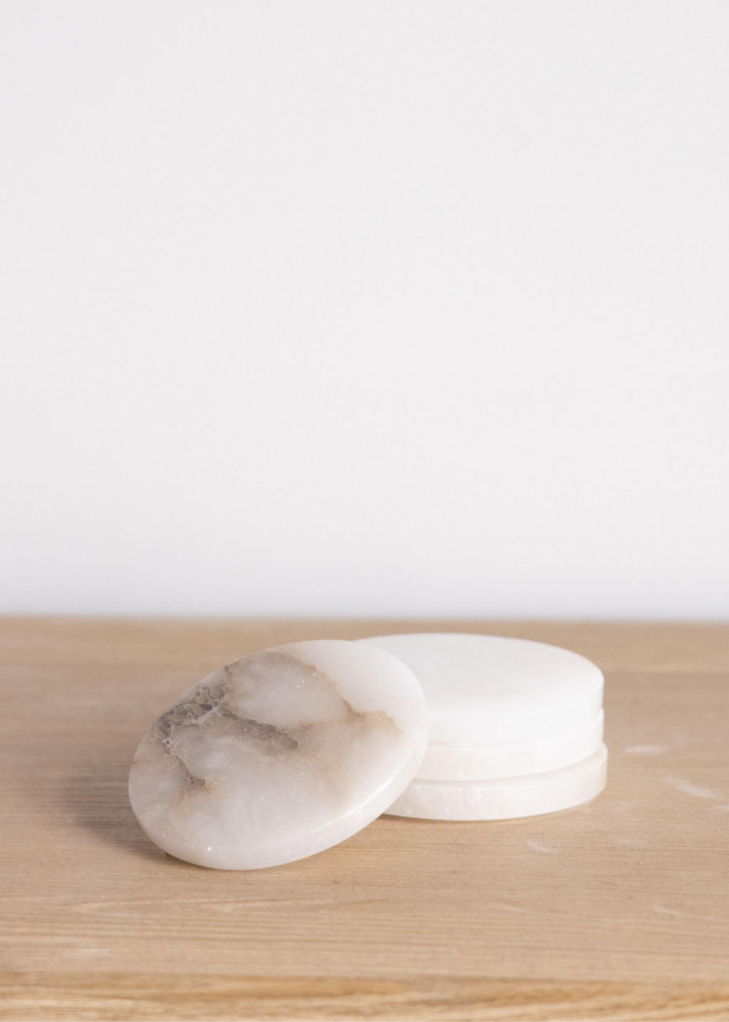 White Alabaster Coaster Set