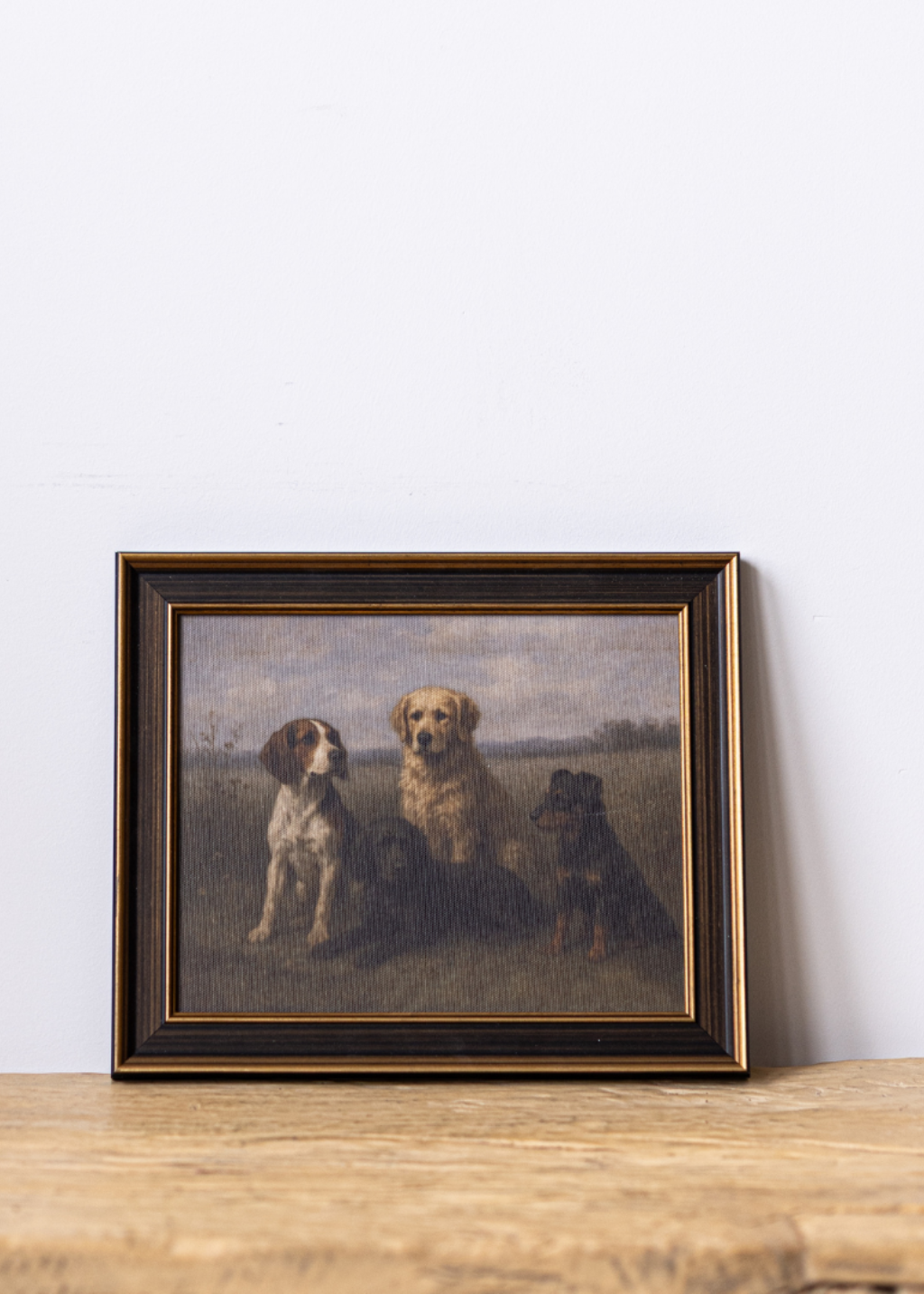 Dog Breeds | Antique Inspired Brass Trim Black Framed Art