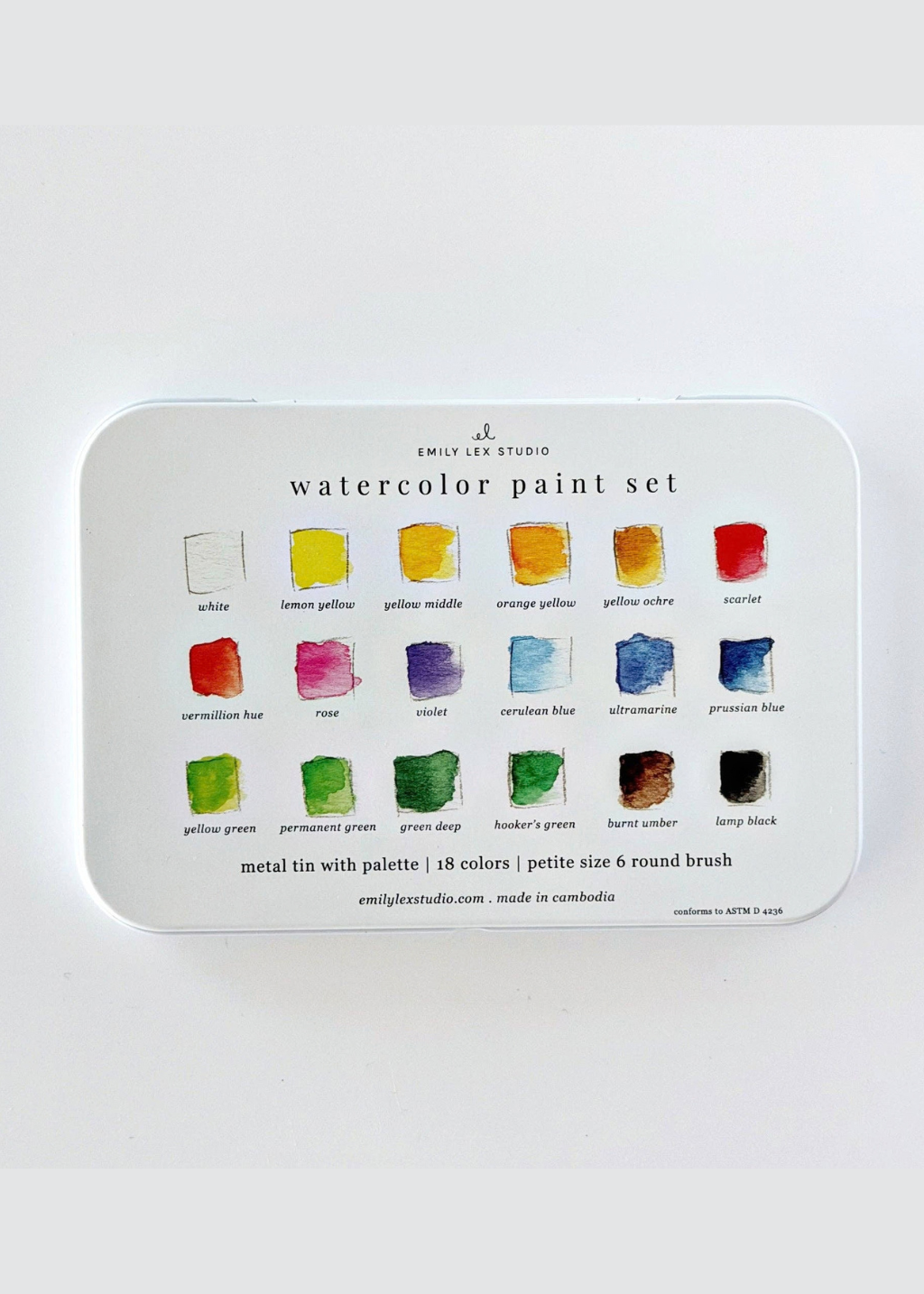 18 Colour Watercolour Paint Set & Brush
