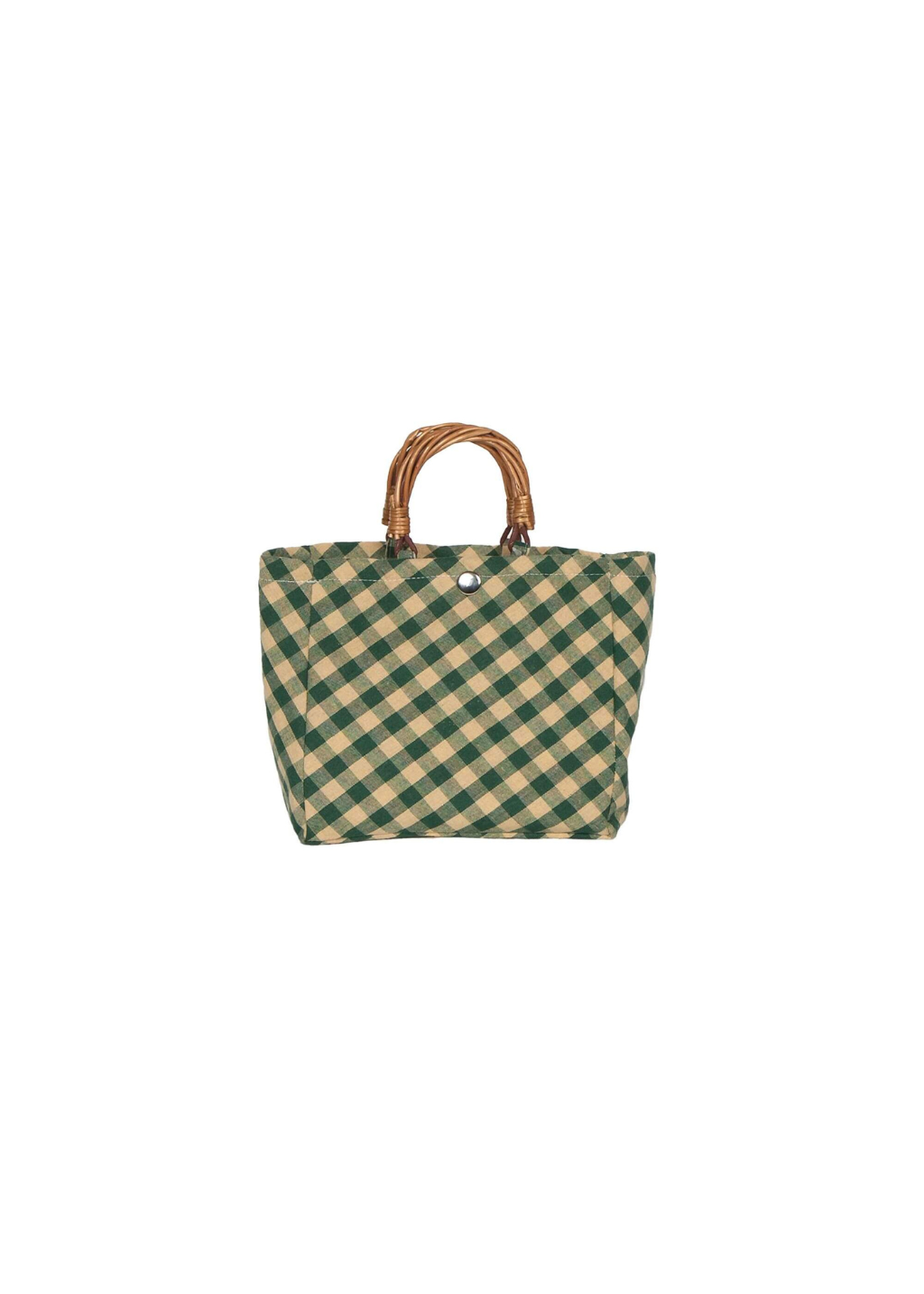 Fabric Bag with Willow Handles | Green