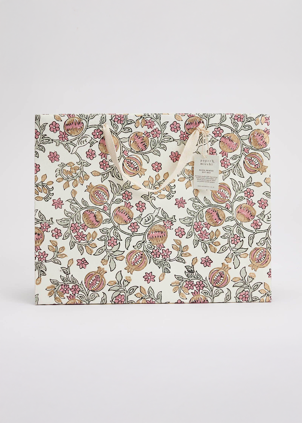 Block Print Gift Bag | Pink Earth (L)