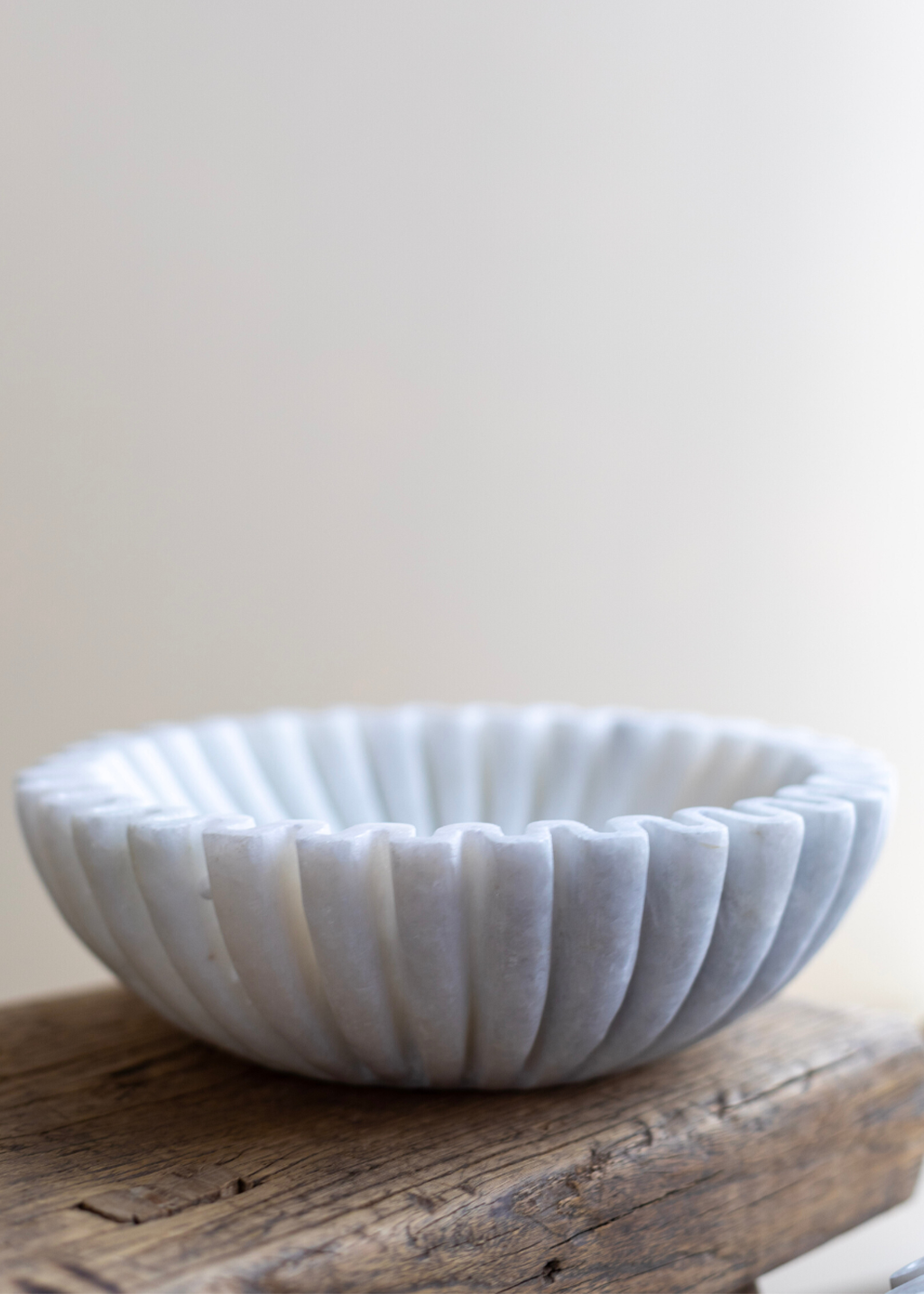 Marble Fluted Scalloped Bowl | S