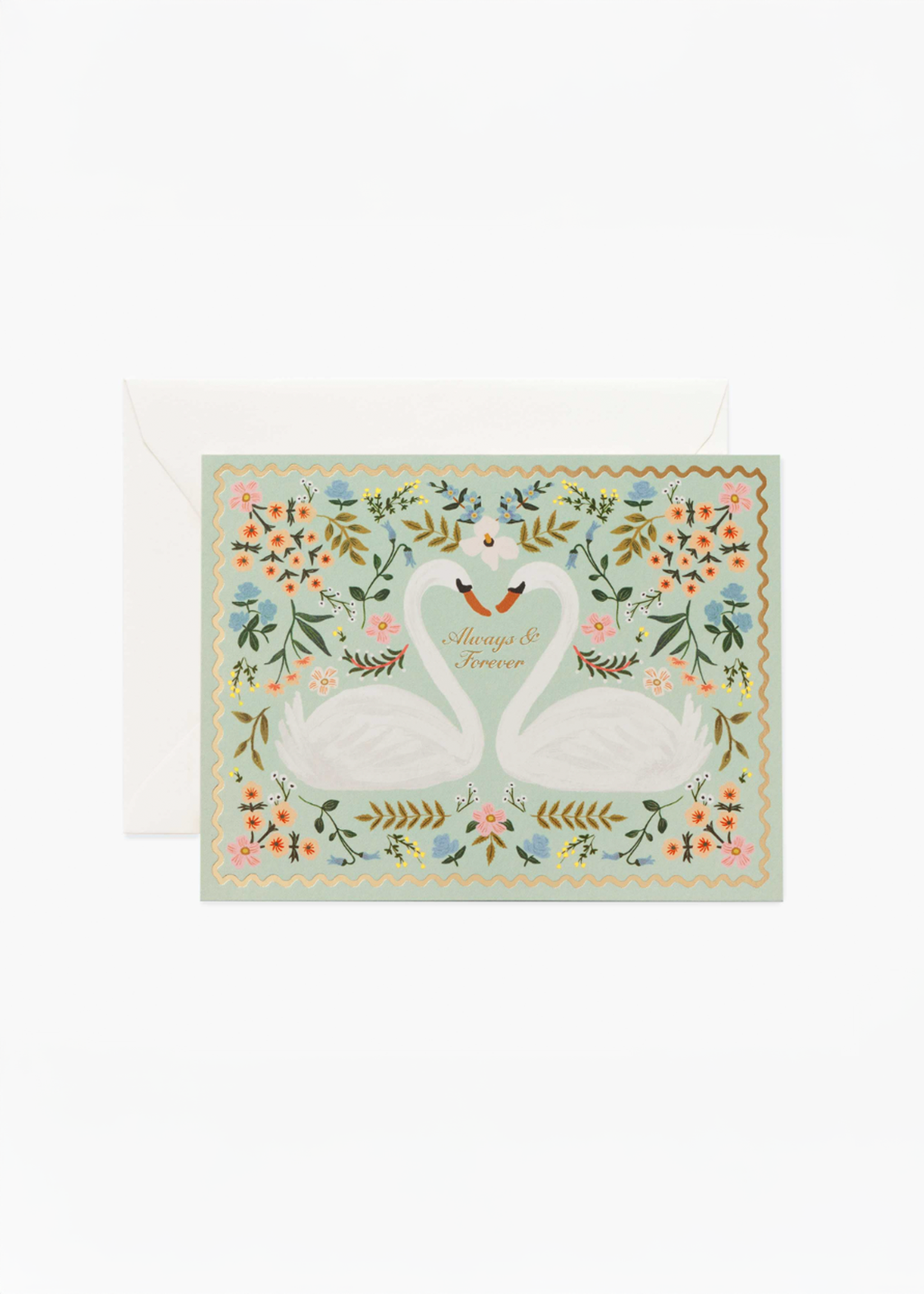 Always & Forever Swans Wedding Card