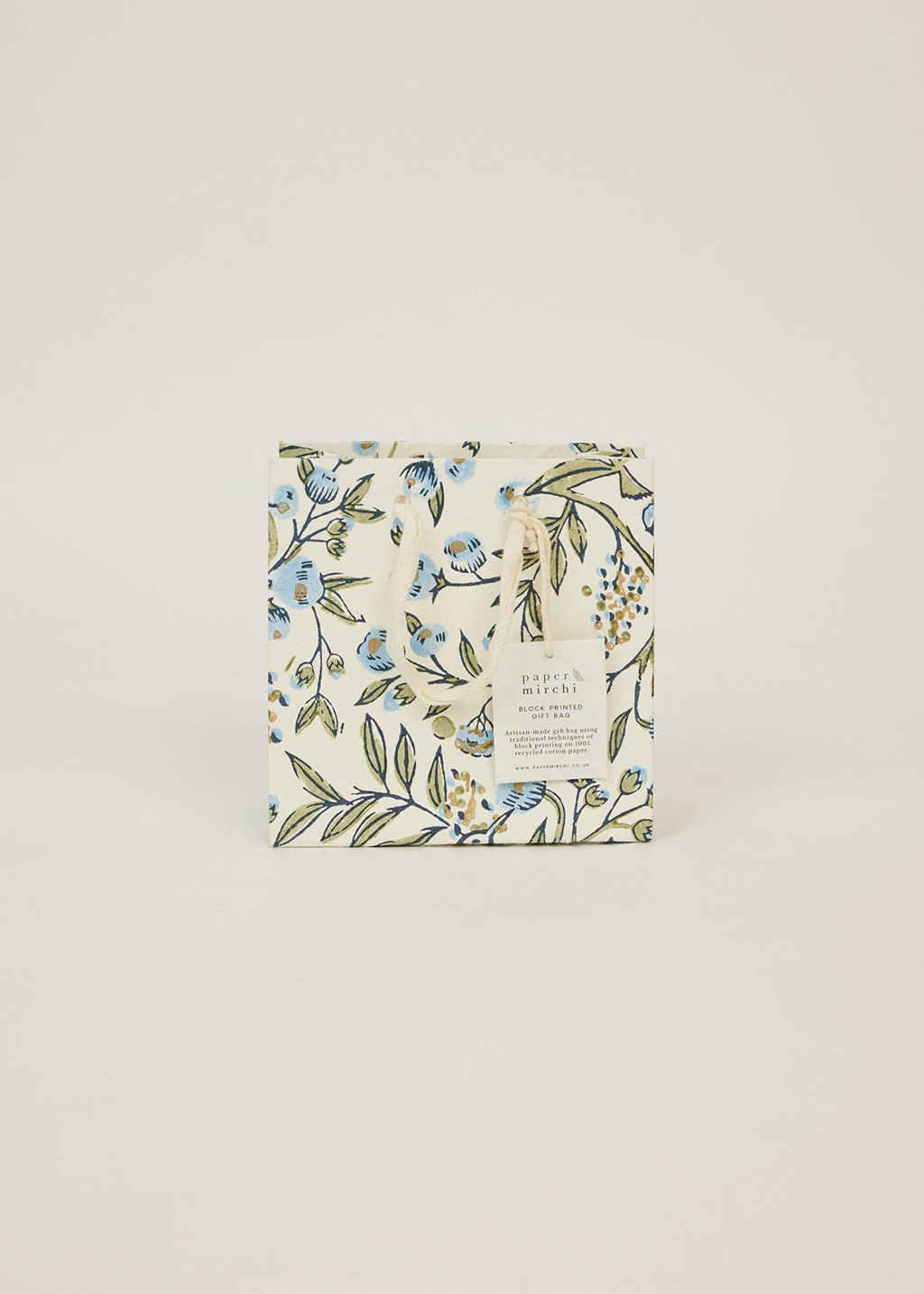 Block Print Gift Bag | Blue Stone Refresh (S)