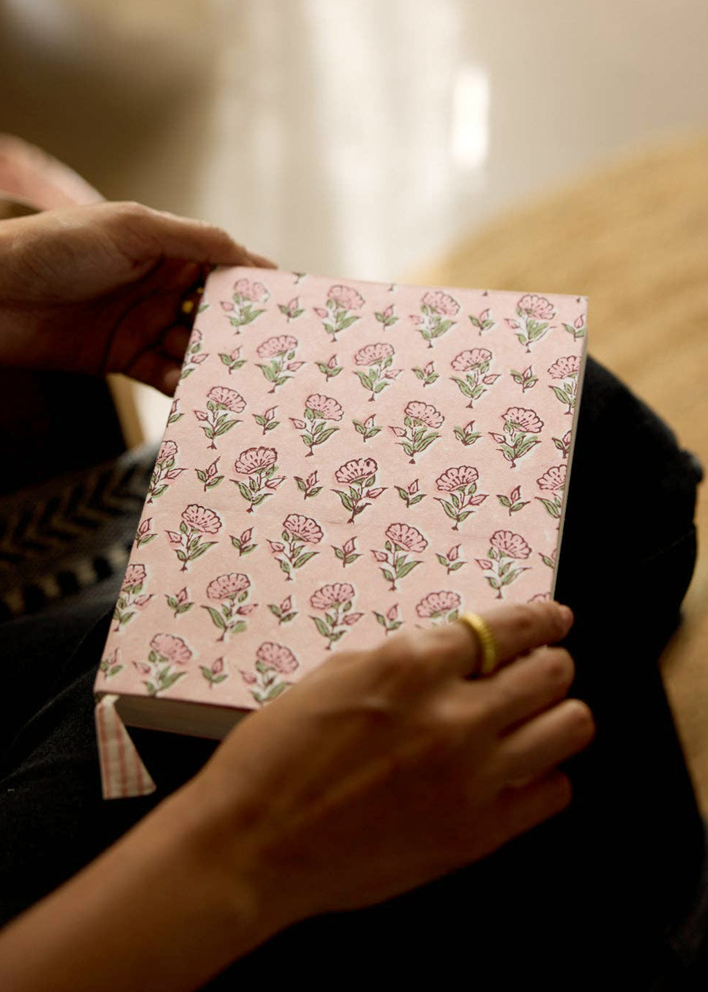 Block Printed Notebook | Ditsy Floral Blush
