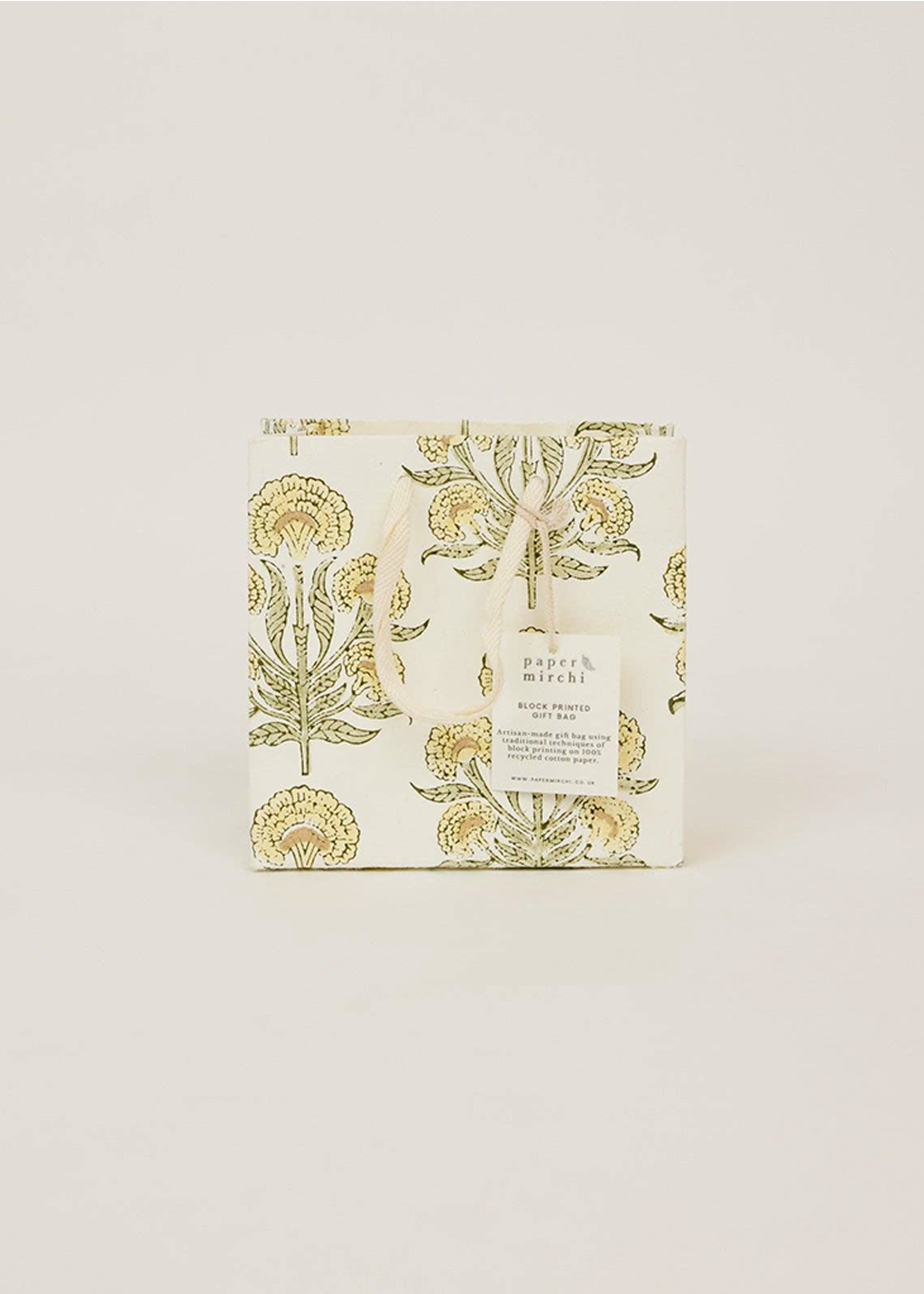 Block Print Gift Bag | Buttercream (S)