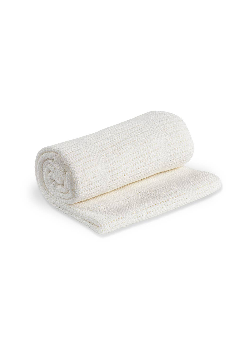 Cotton Cellular Baby Blanket | White