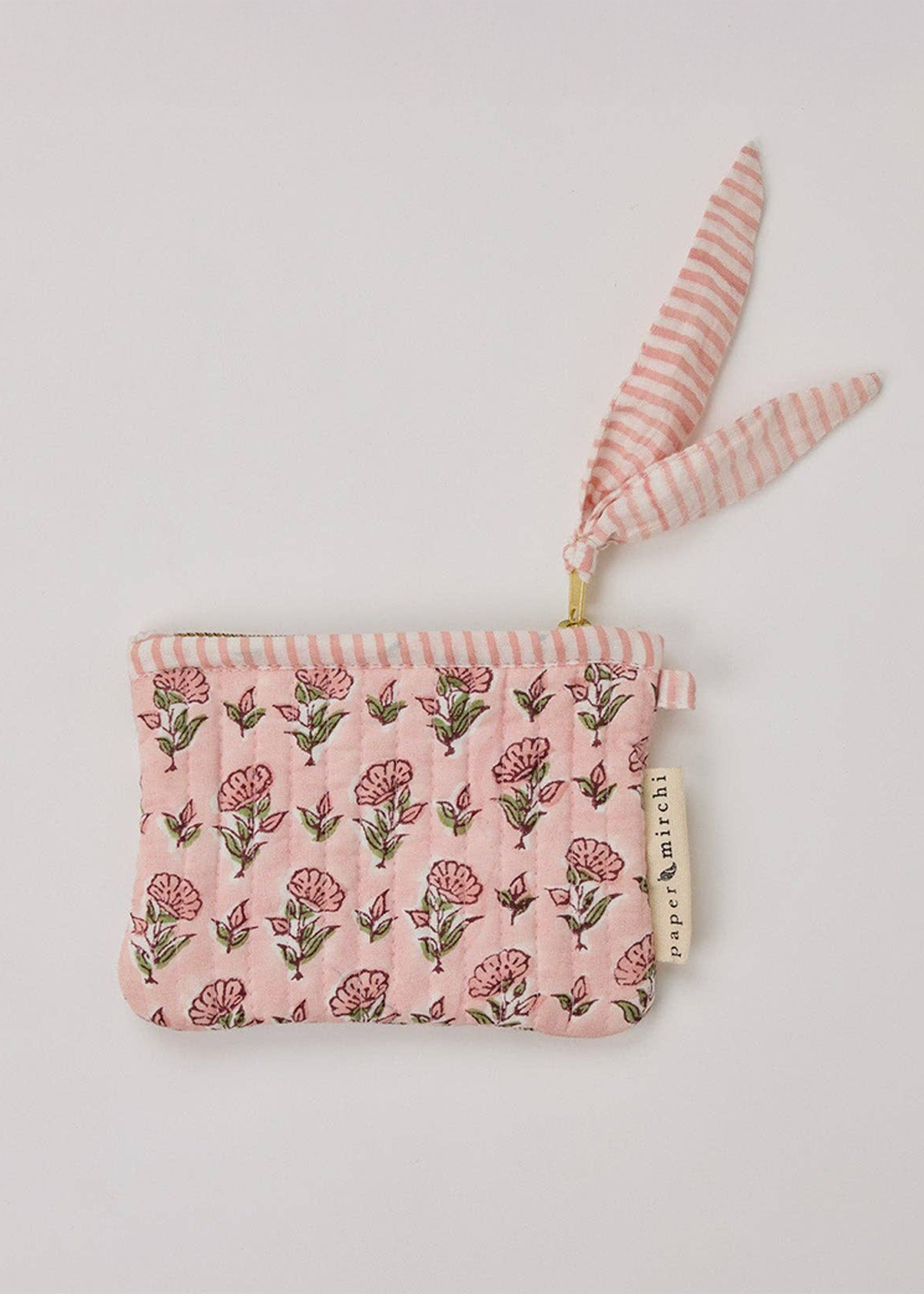 Cotton Zip Pouch Blush | Disty Floral (S)