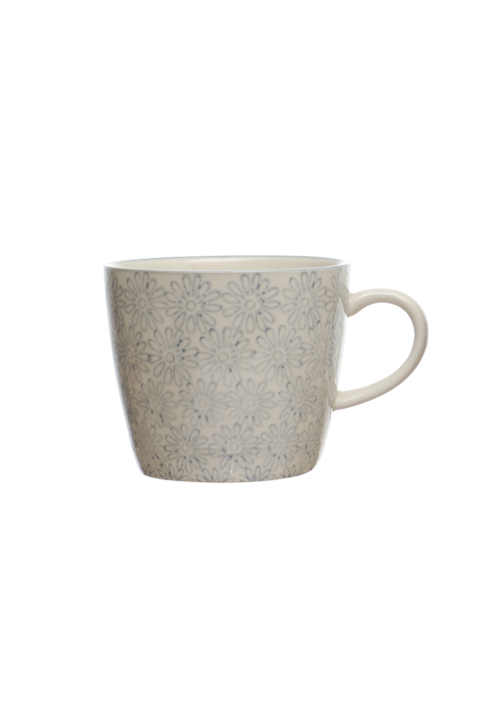 10oz Stamped Stoneware Mug | Blue Daisy