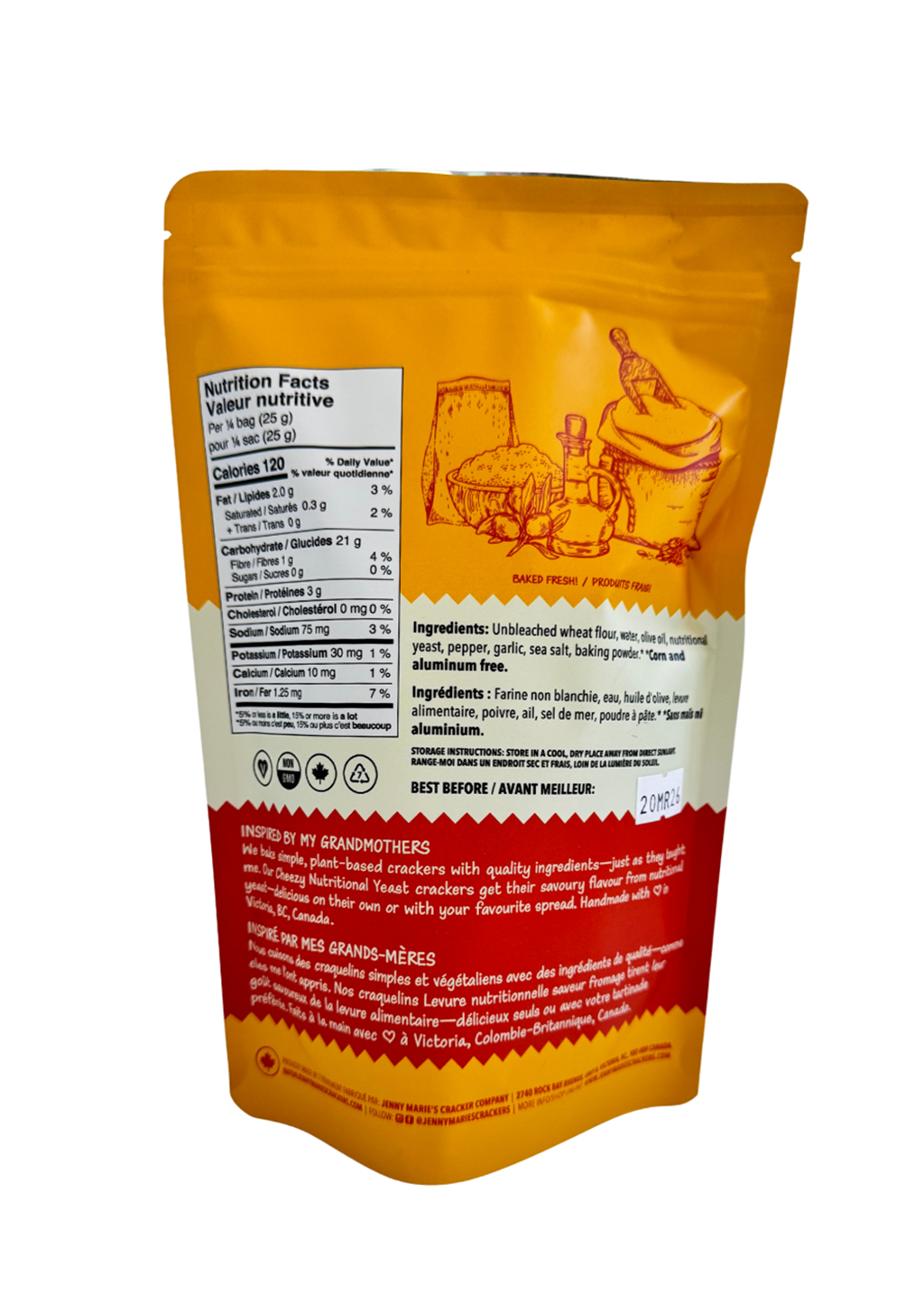 Jenny Marie's Cracker Company Cheezy Nutritional Yeast Vegan Crackers