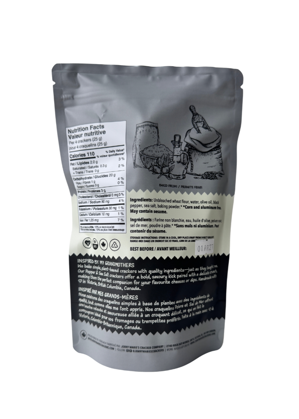 JMCC | Pepper & Sea Salt Gourmet Crackers