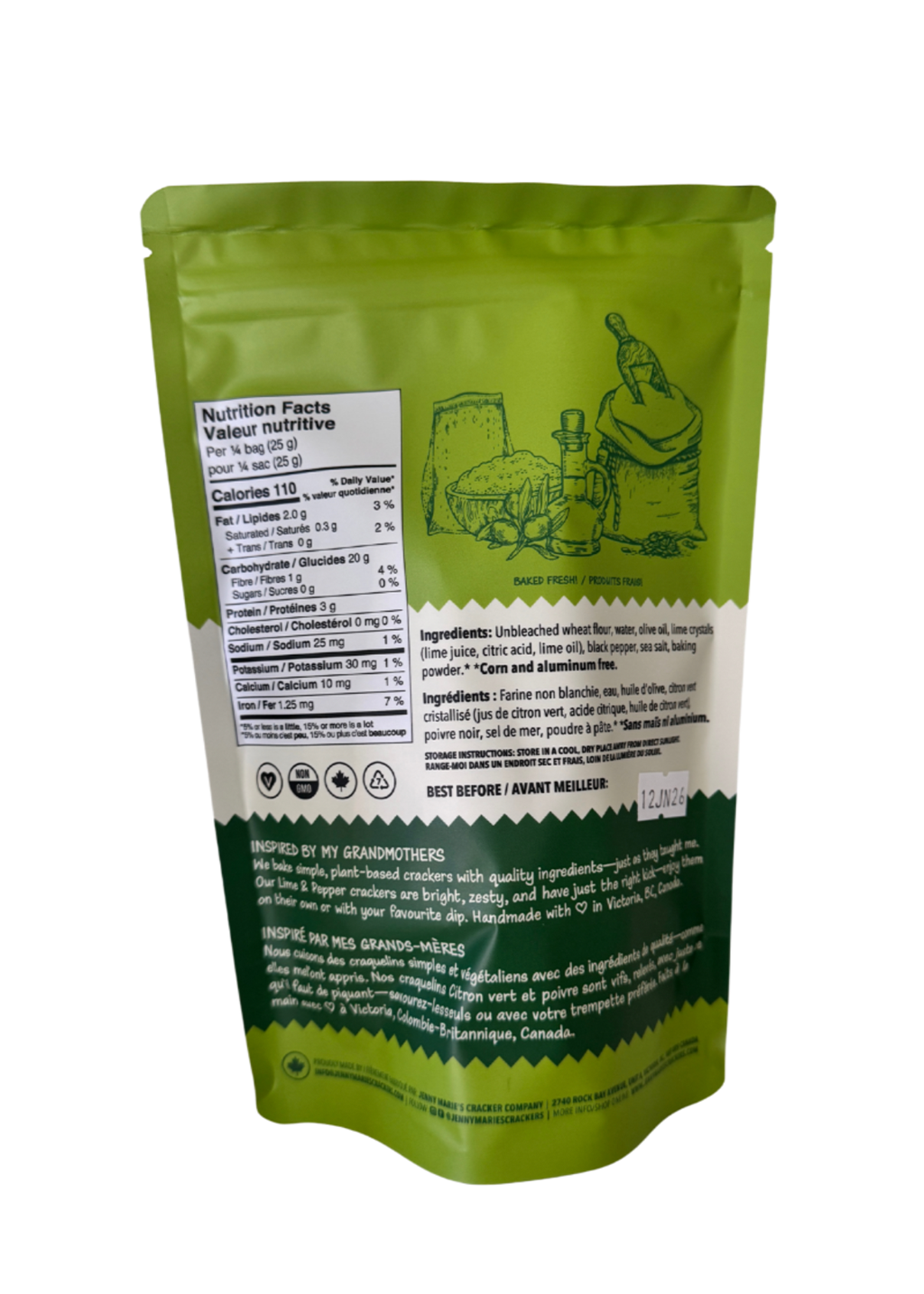 Jenny Marie's Cracker Company - Lime & Pepper Artisan Crackers
