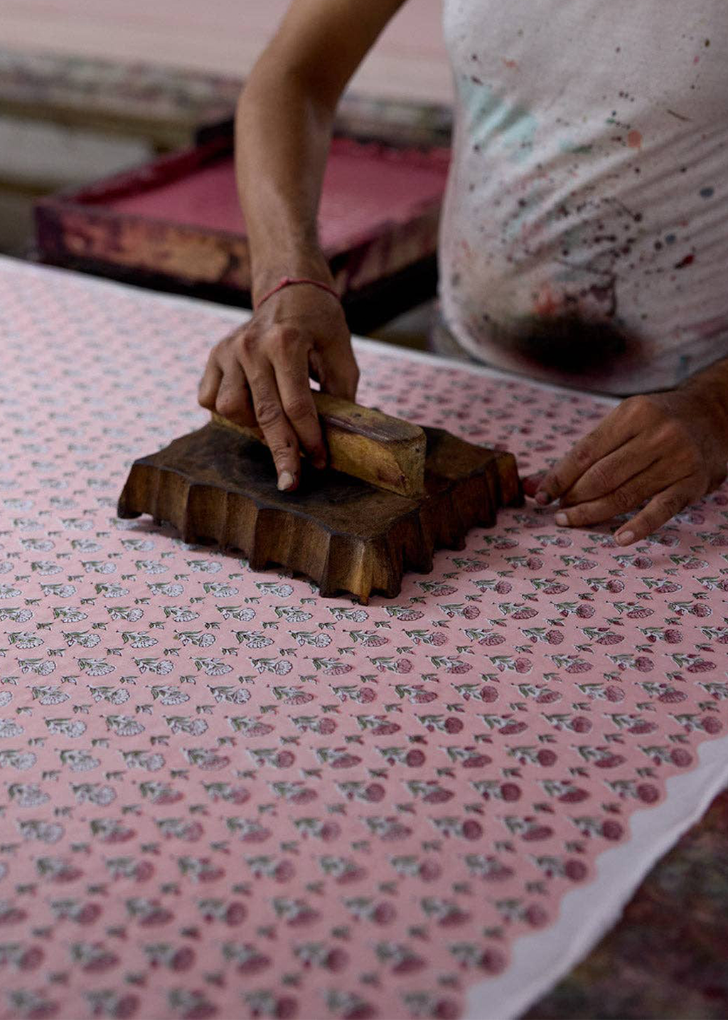 Cotton Zip Pouch Blush | Disty Floral (S)