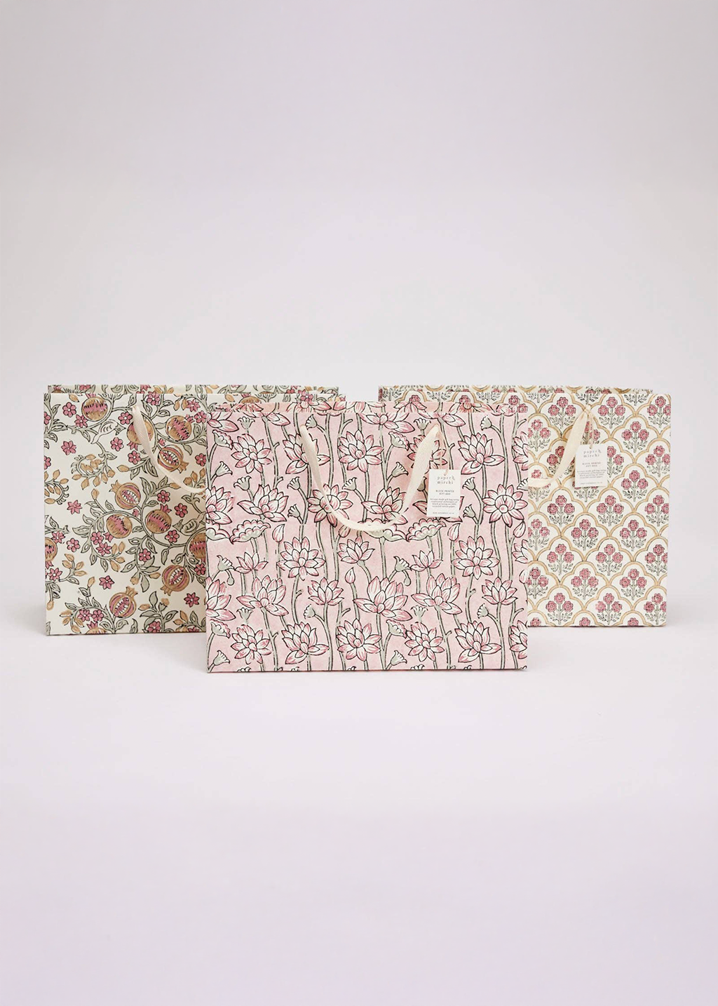 Block Print Gift Bag | Pink Earth (L)