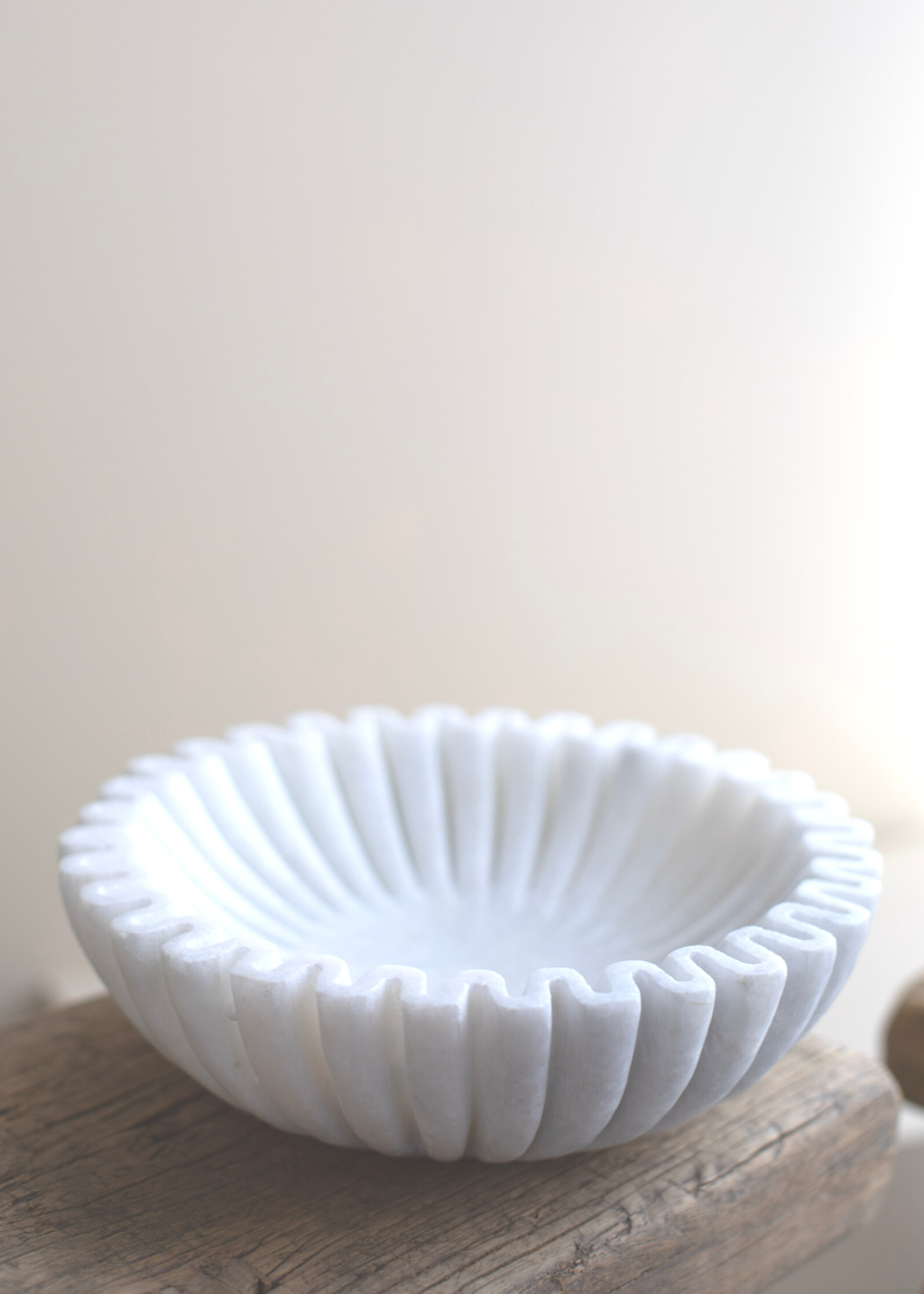 Marble Fluted Scalloped Bowl | M