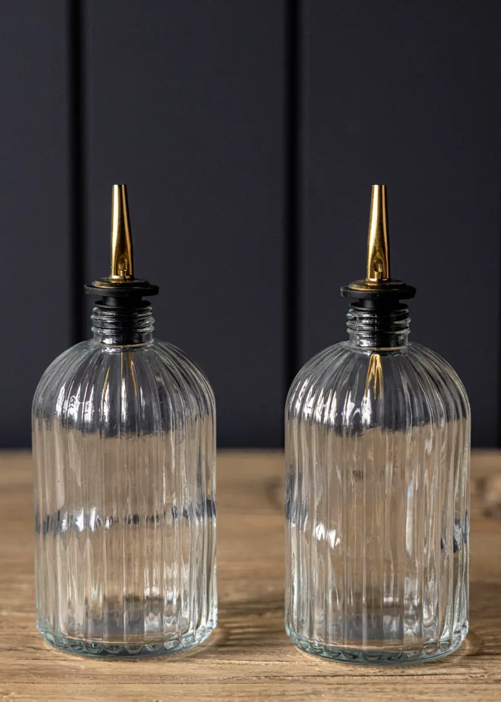 Olive Oil & Vinegar Fluted Glass Bottle