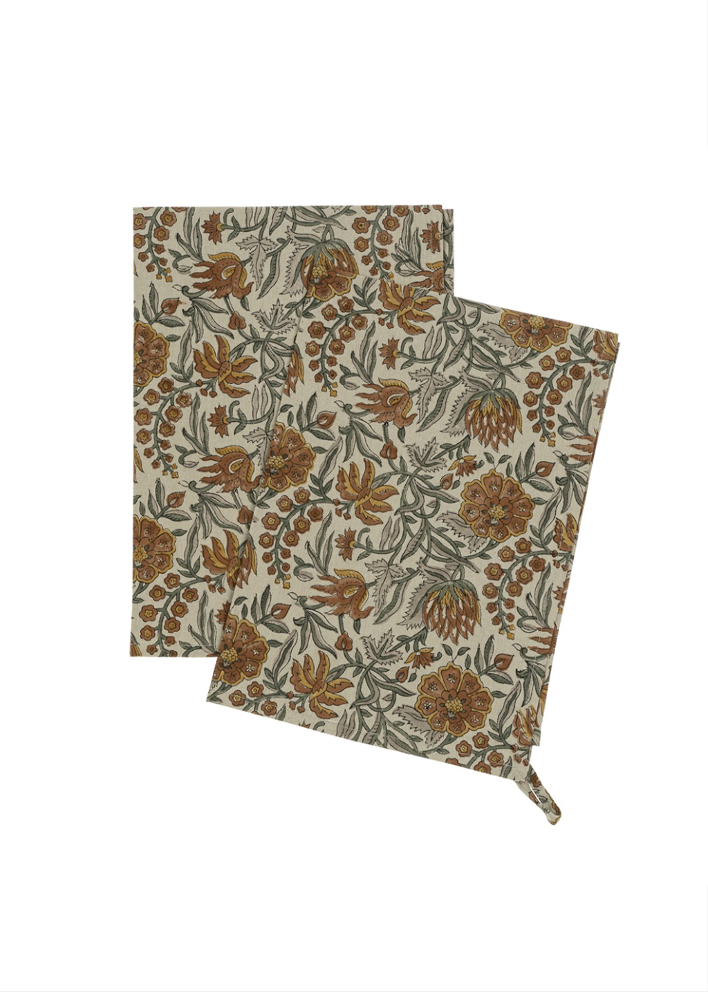 Dahlia Block Print Tea Towels S/2
