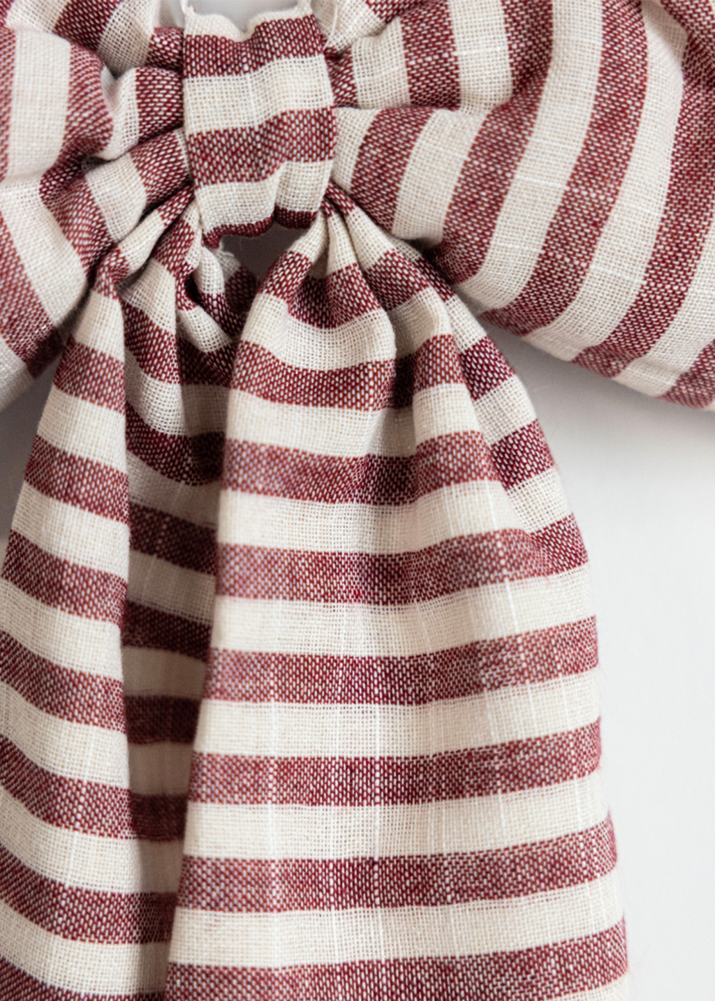 Striped Cranberry Red Bow | S