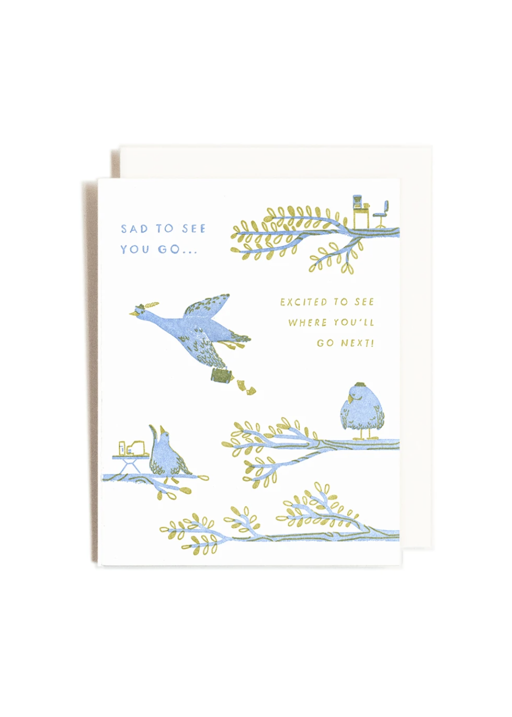 Letterpress Card | Sad to see you go Goodbye