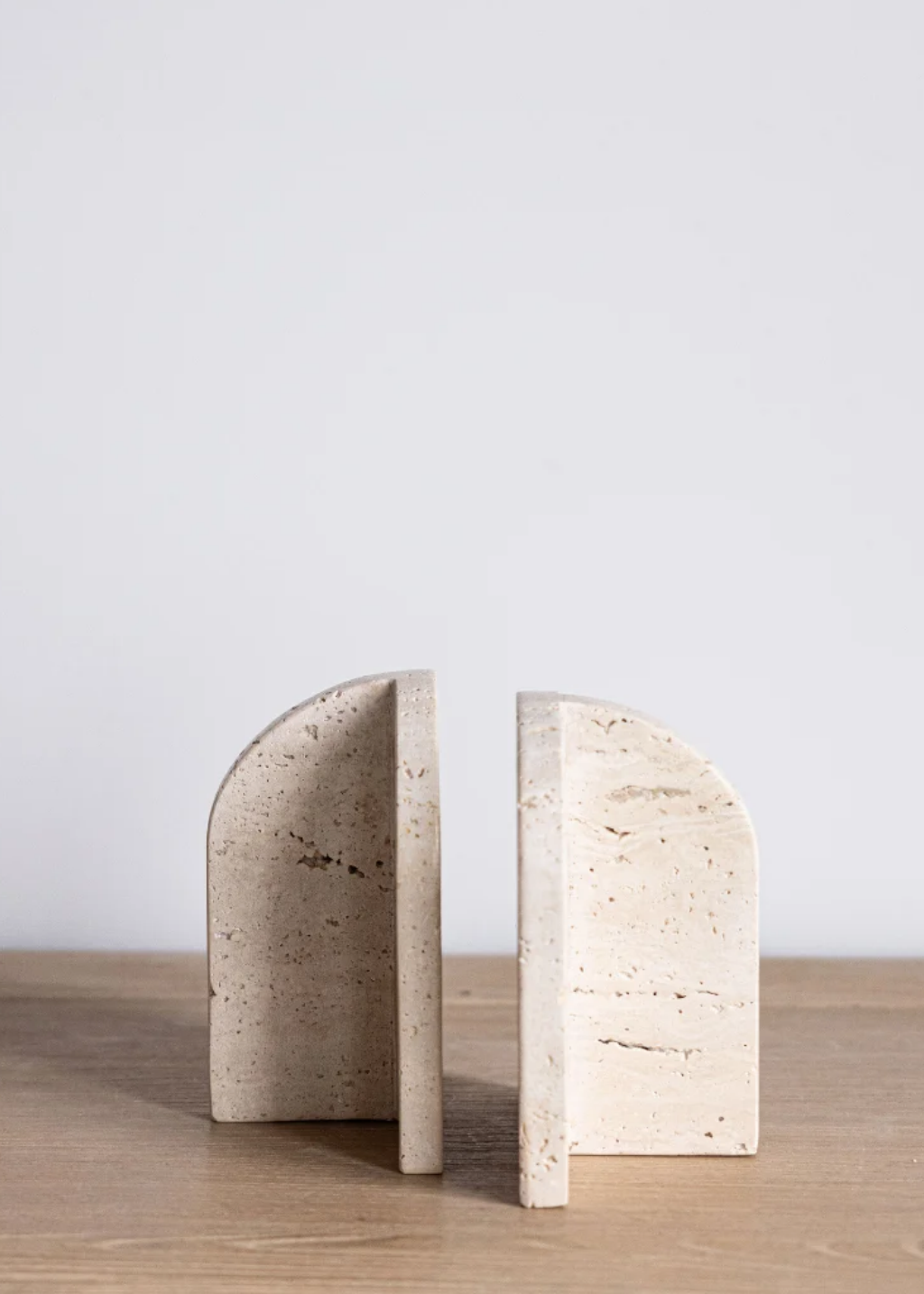 Beige Travertine Bookend Set