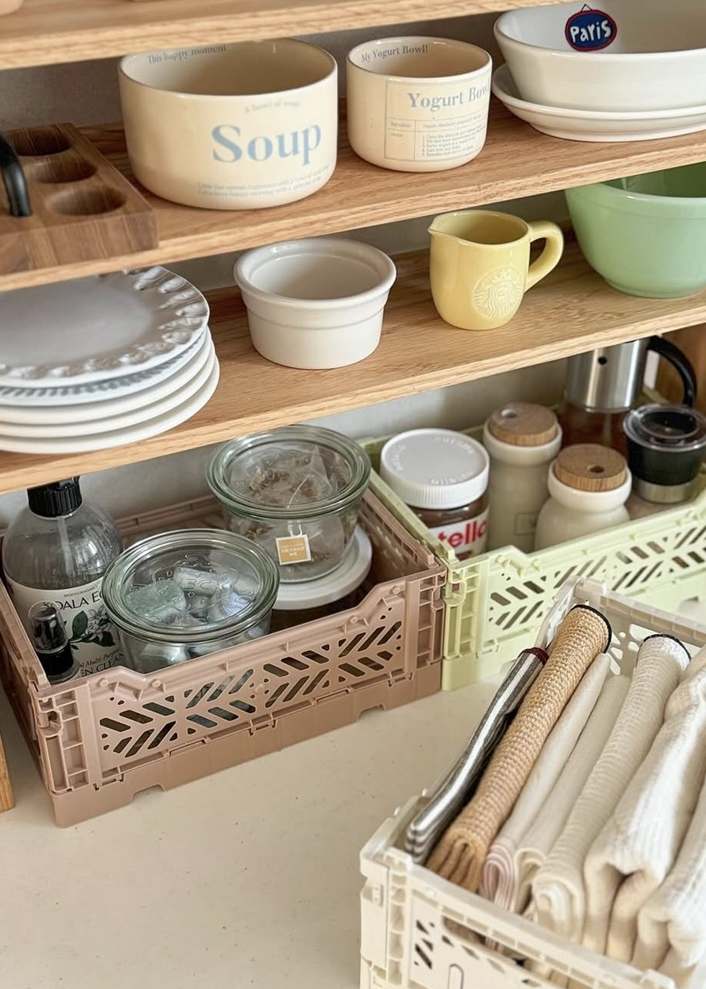 Midi Foldable Crate | Warm Beige