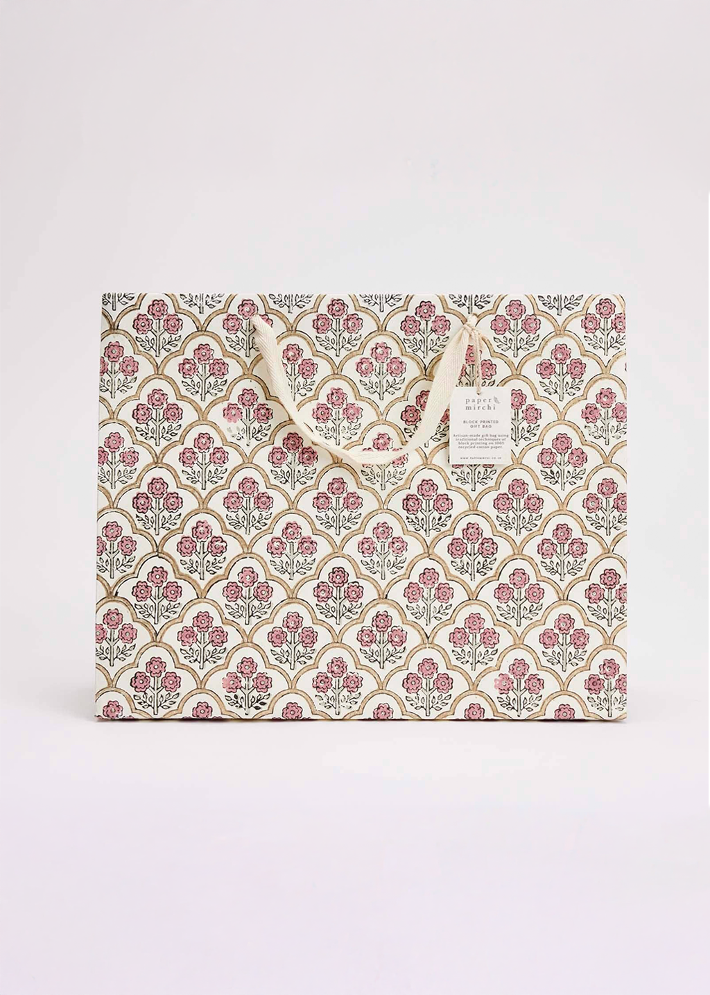 Block Print Gift Bag | Pink Earth (L)