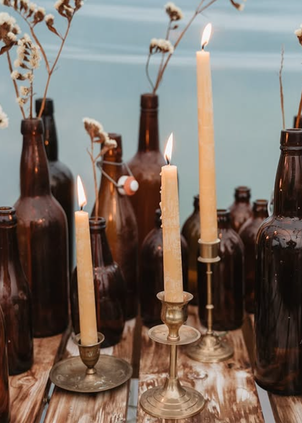 Hand Dipped Beeswax Tapers 10"