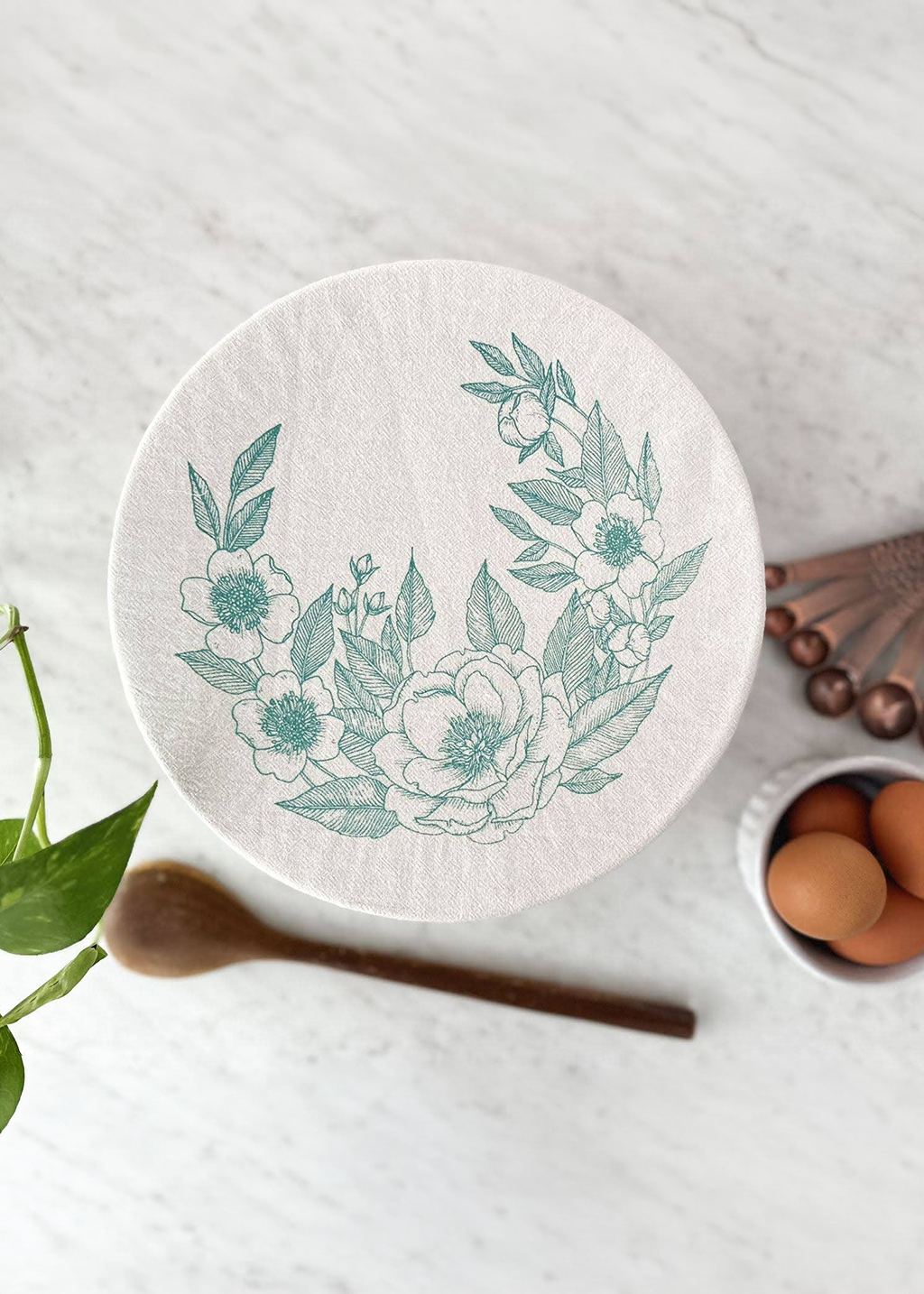 10" Bowl Cover LRG | Floral Verde