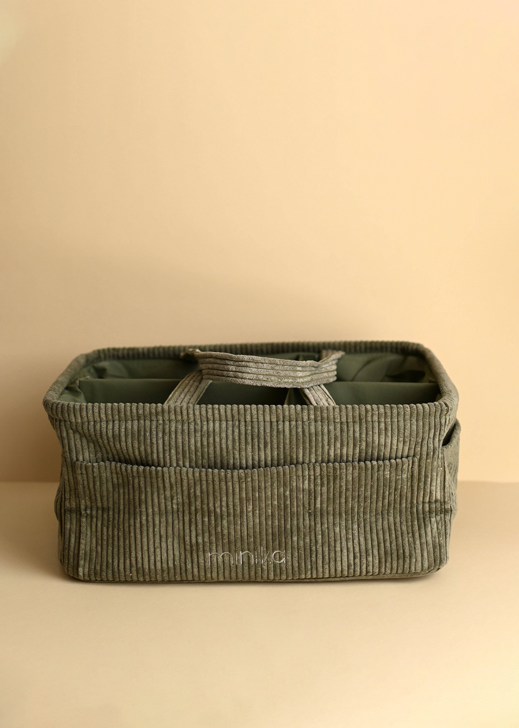 Minika Diaper Corduroy Caddy | Leaf