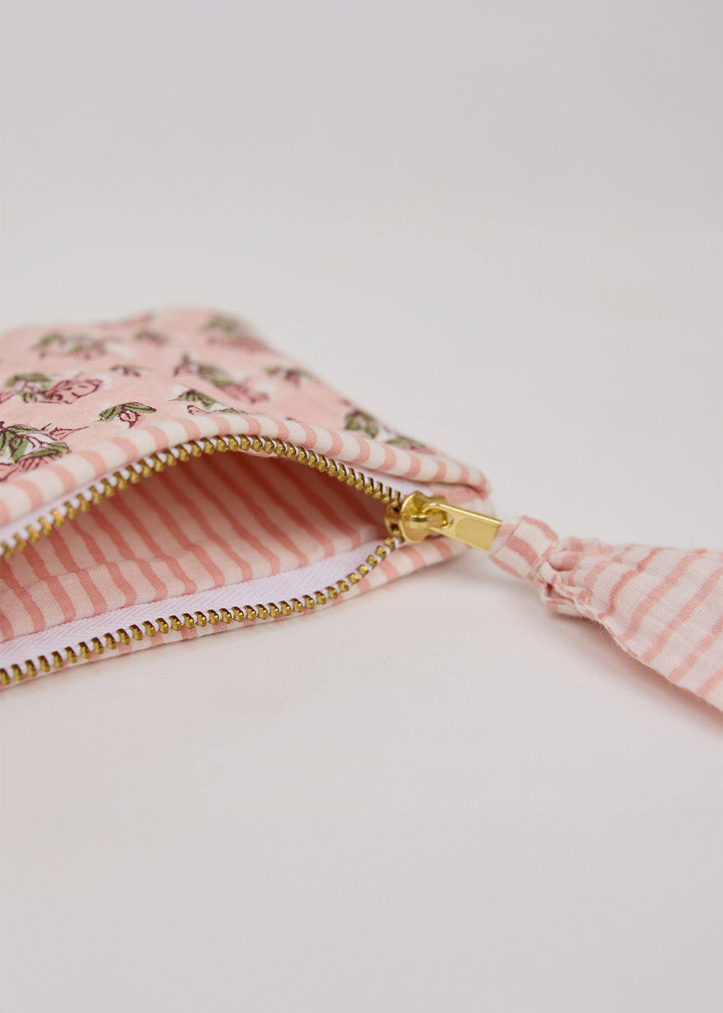 Cotton Zip Pouch Blush | Disty Floral (S)