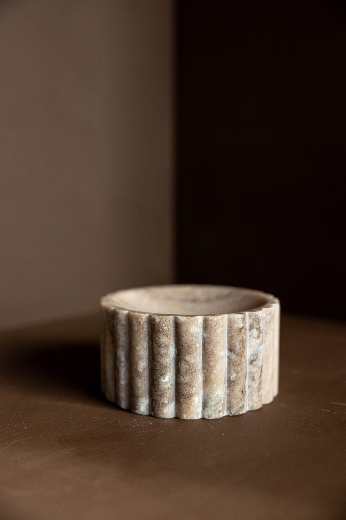 Beige Marble Scalloped Soap Dish