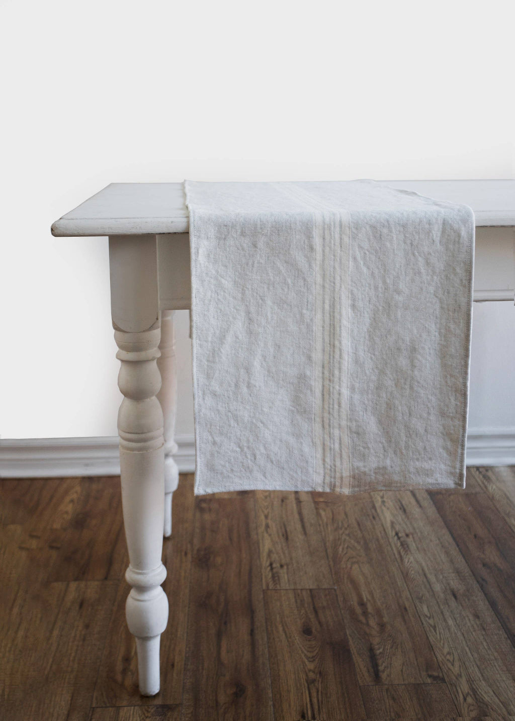 Maison Linen Runner | Grey / White Stripes
