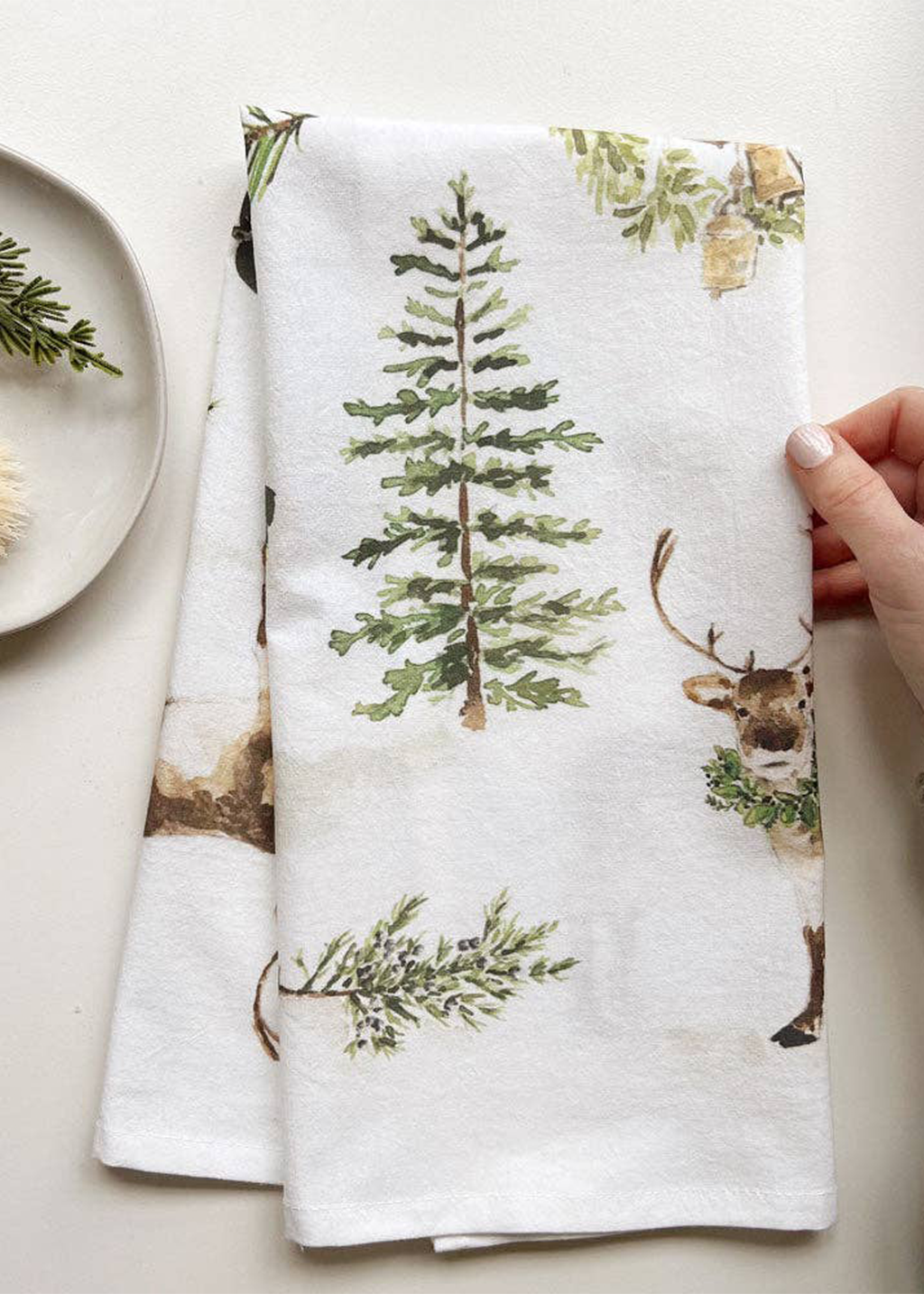 Evergreen Christmas Tea Towel