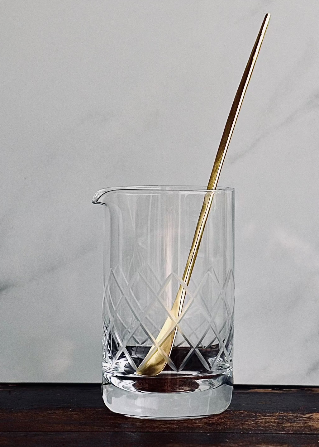 Etched Cocktail Mixing Glass