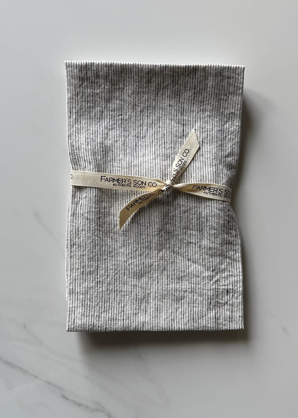 Linen Kitchen Towel | Black Pencil Stripe