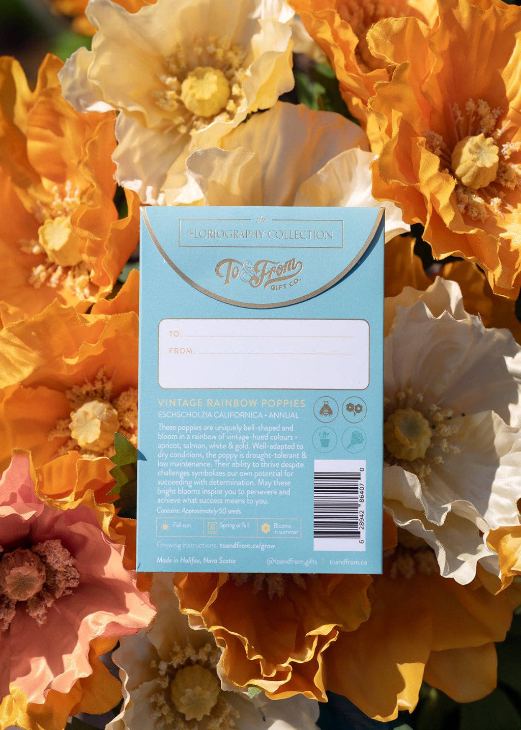 Vintage Rainbow Poppies Seed Packet