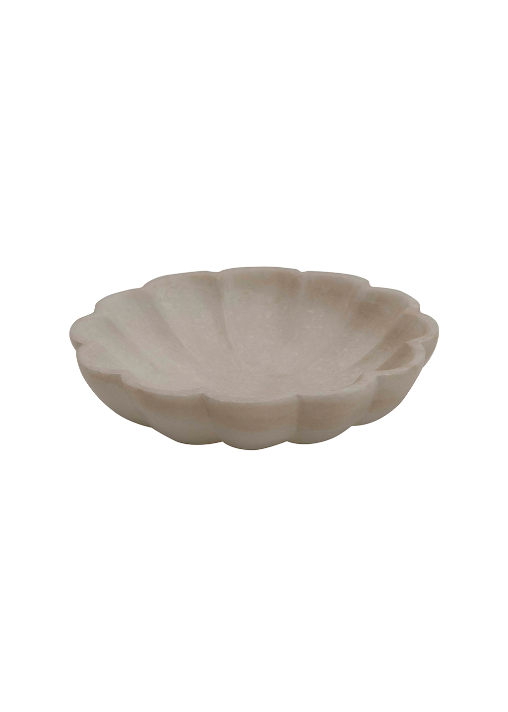6" Flower Marble Bowl | White