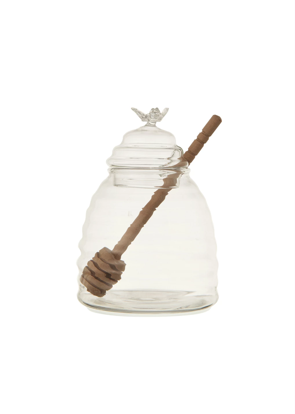 Glass Honey Pot & Wood Dipper