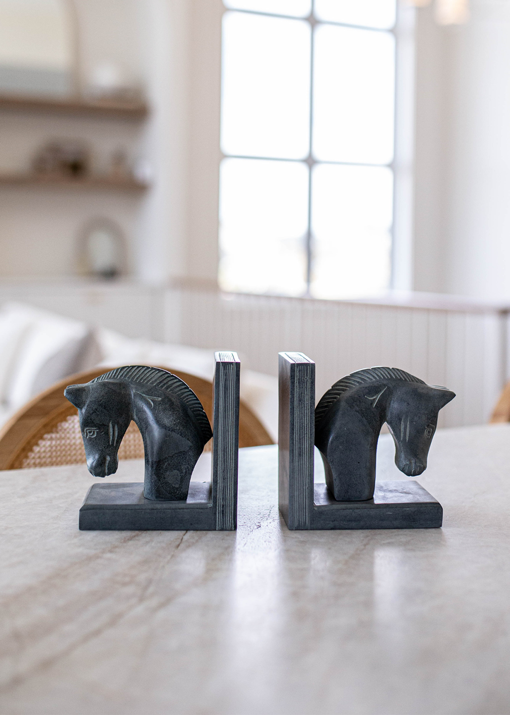 Stone Horse Bookend Set