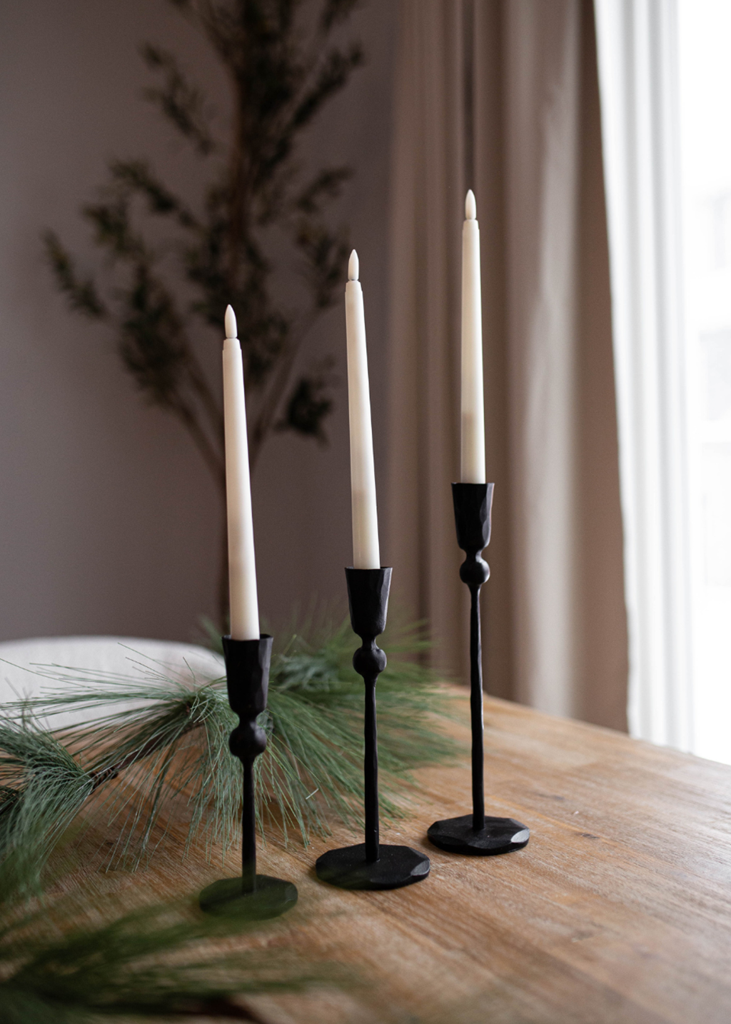 Iron Candle Stick Holder | Black