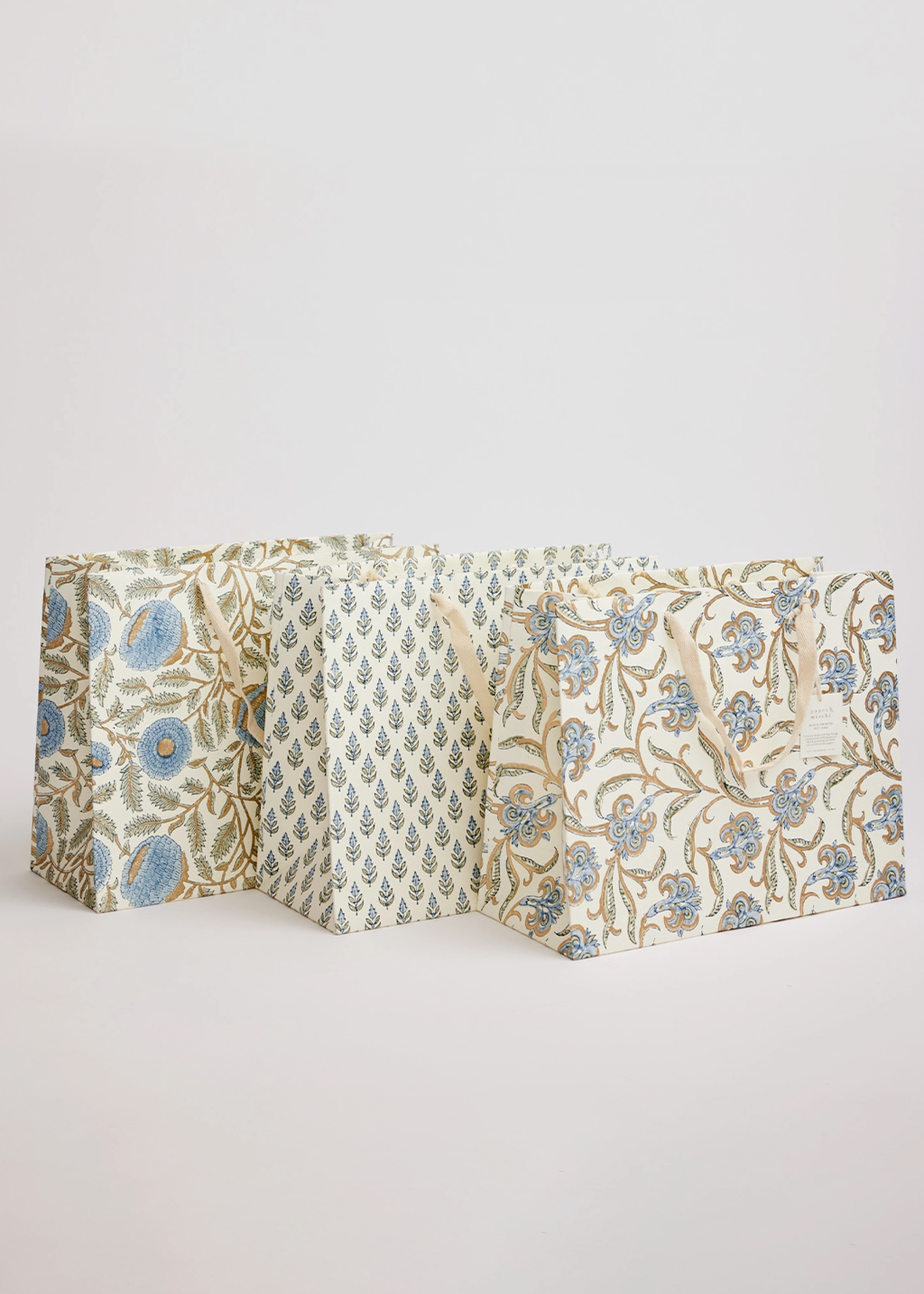 Block Print Gift Bag | Blue Stone (L)