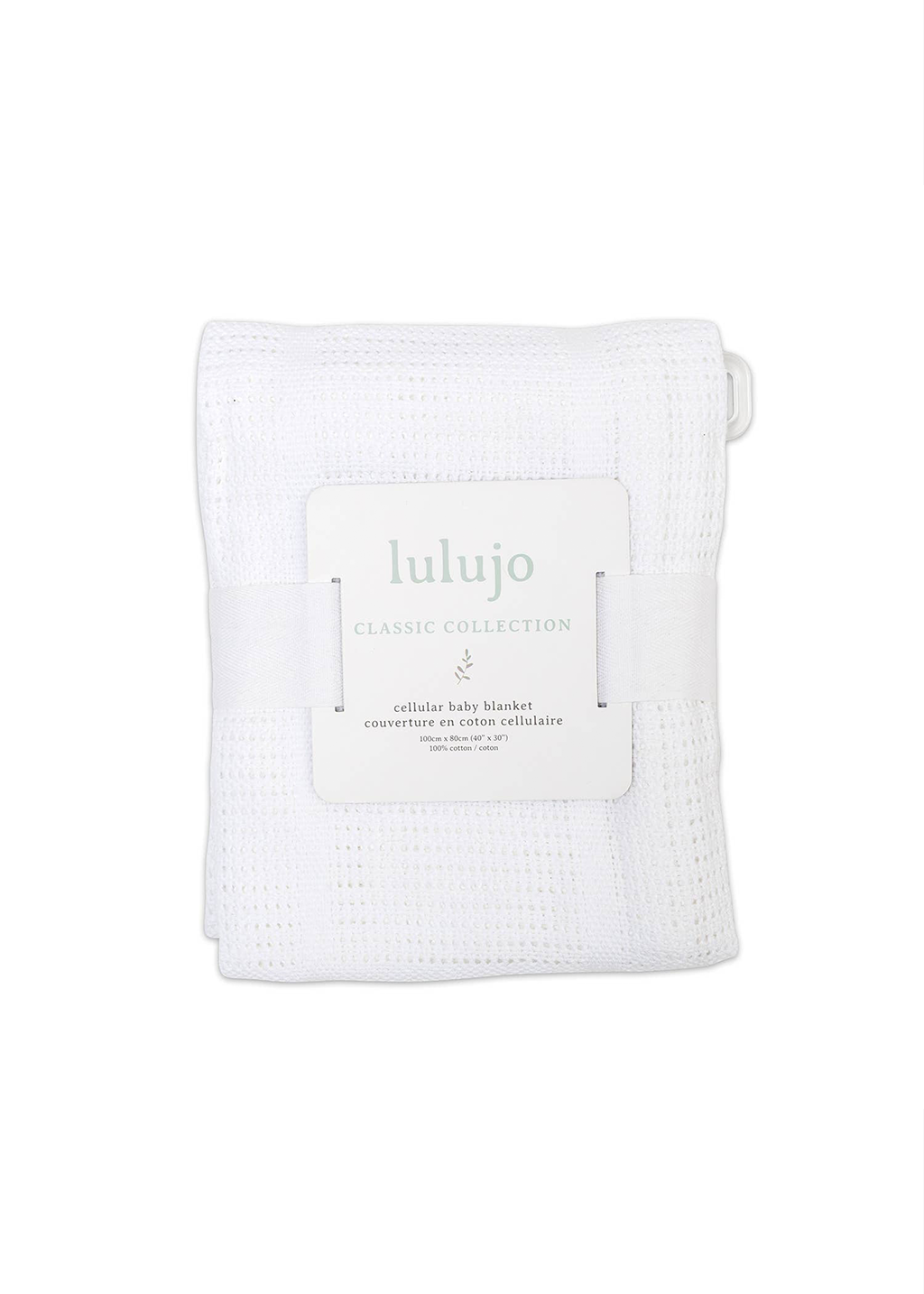 Cotton Cellular Baby Blanket | White