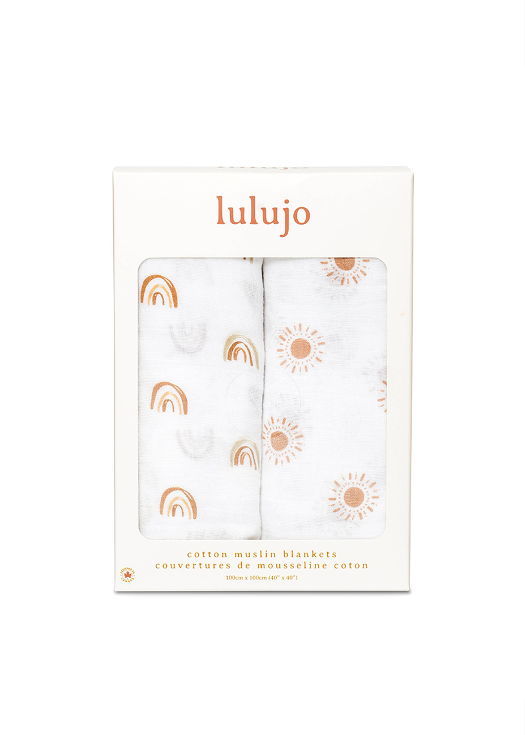 2pk Cotton Swaddle Blankets | Rainbows & Suns