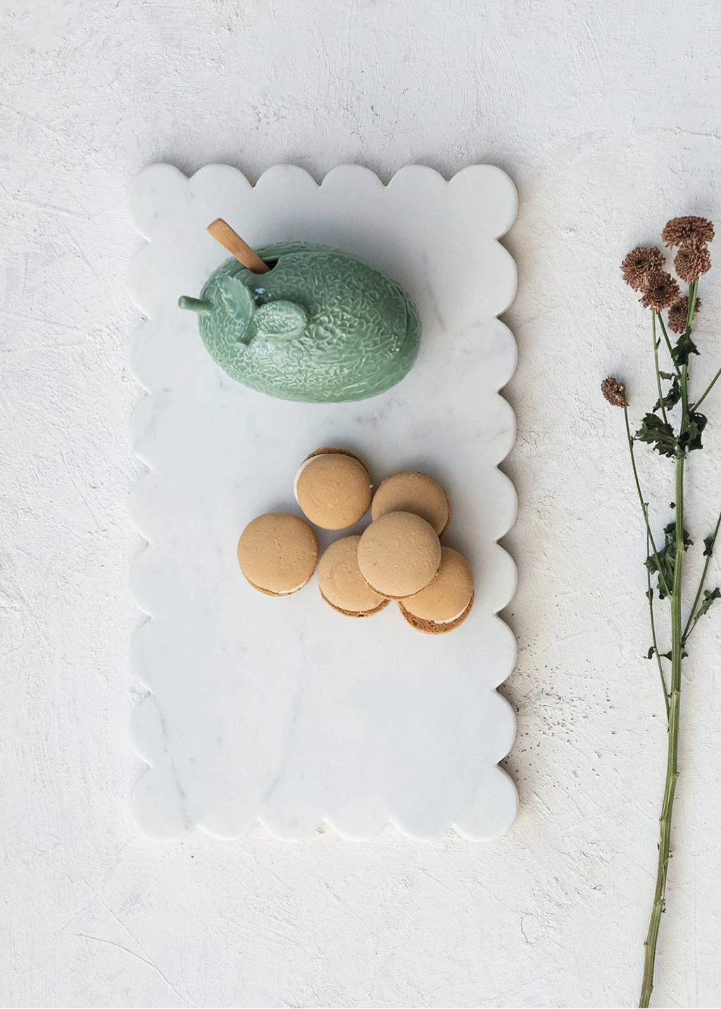 Scalloped Marble Serving Board