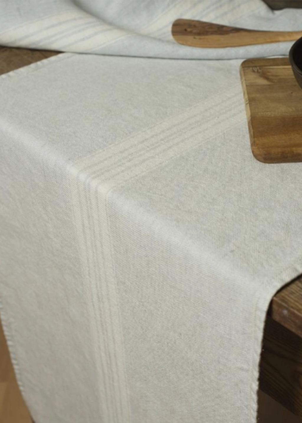 Maison Linen Runner | Grey / White Stripes